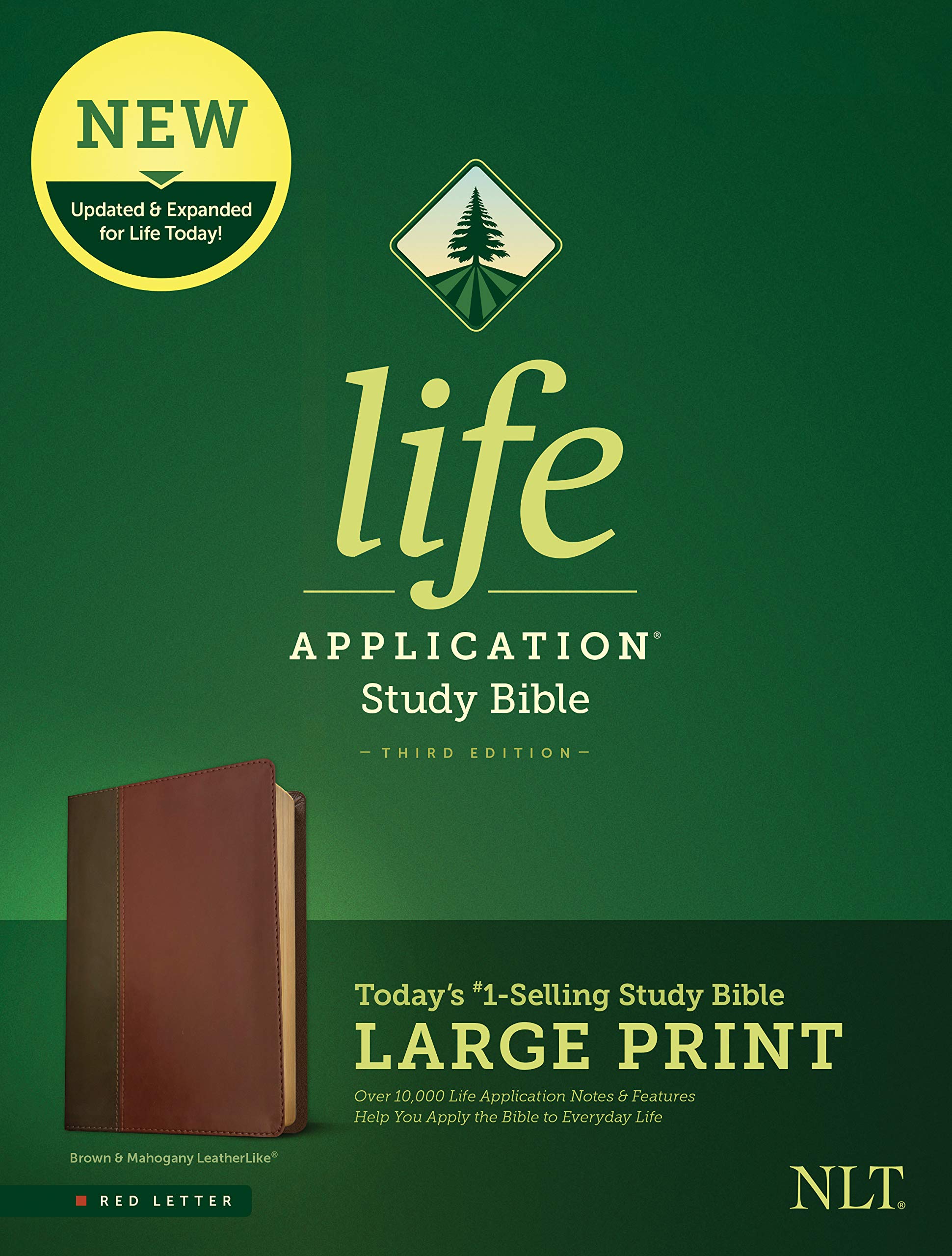 NLT Life Application Study Bible, Third Edition, Large Print (Red Letter, Leatherlike, Brown/Tan): New Living Translation, Brown & Mahogany Leatherlike Film, Art & Culture