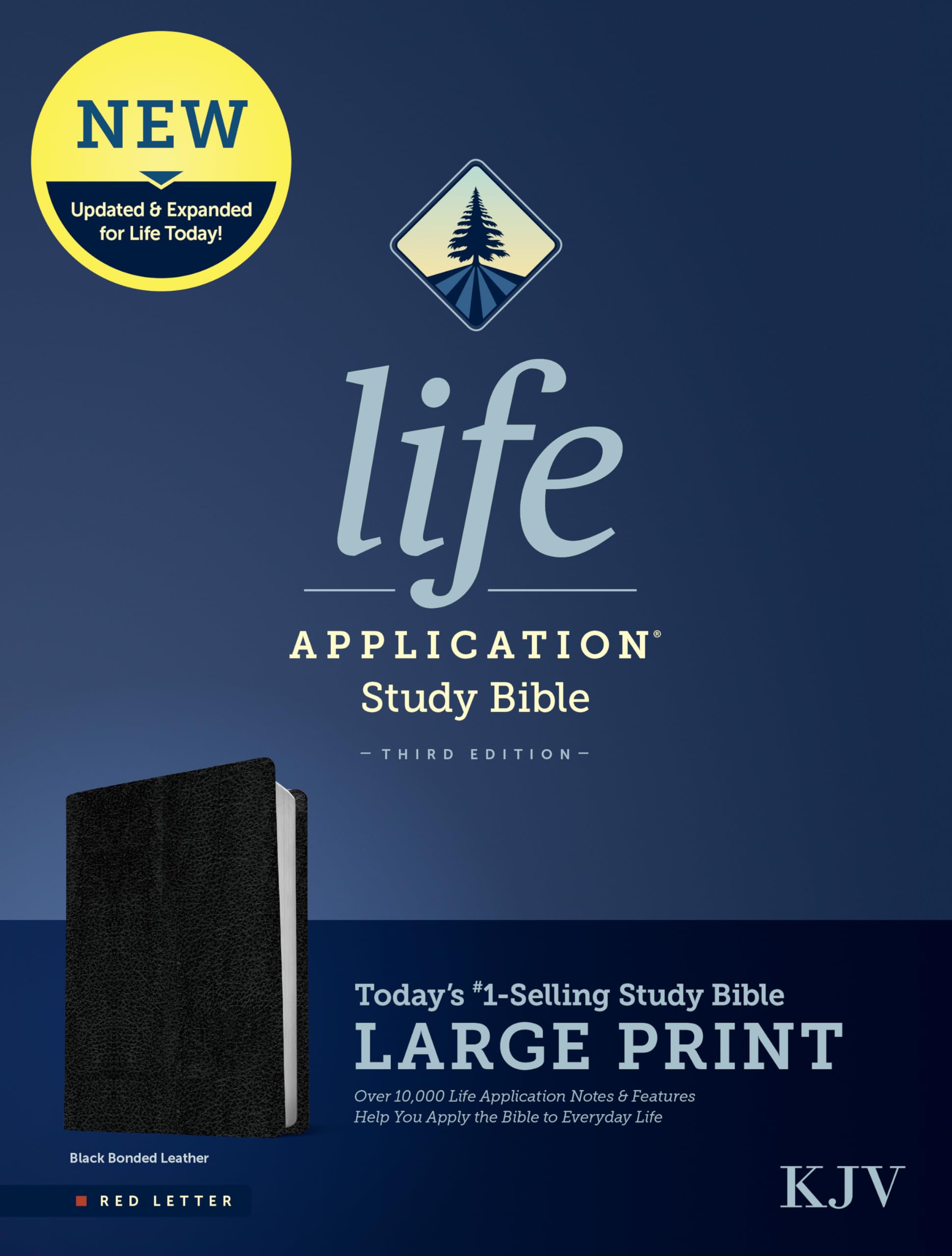 KJV Life Application Study Bible, Third Edition, Large Print (Bonded Leather, Black, Red Letter) Religion & Esotericism
