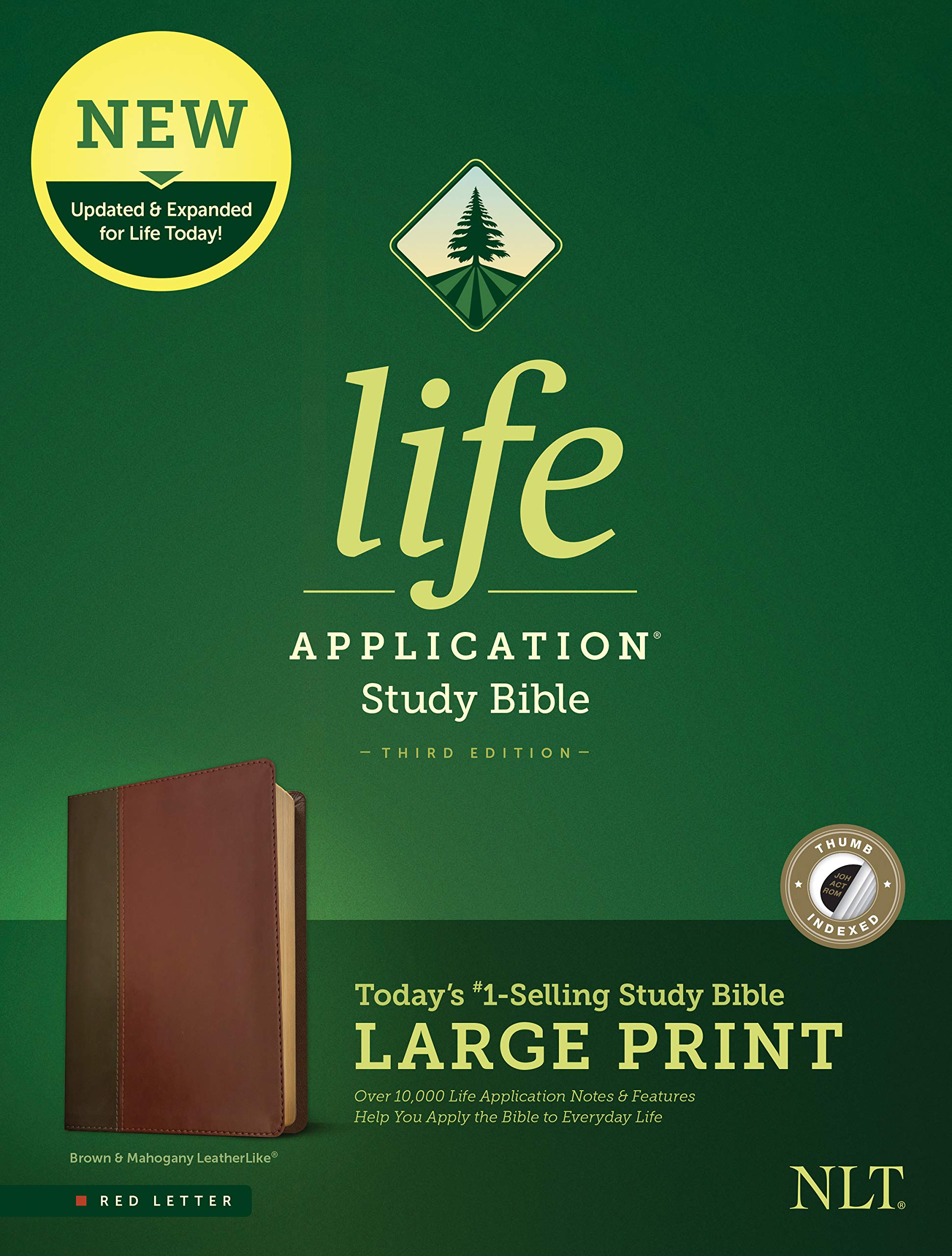 NLT Life Application Study Bible, Third Edition, Large Print (Red Letter, Leatherlike, Brown/Tan, Indexed): New Living Translation, Life Application Study Bible, Brown/tan, Leatherlike, Red Letter Film, Art & Culture