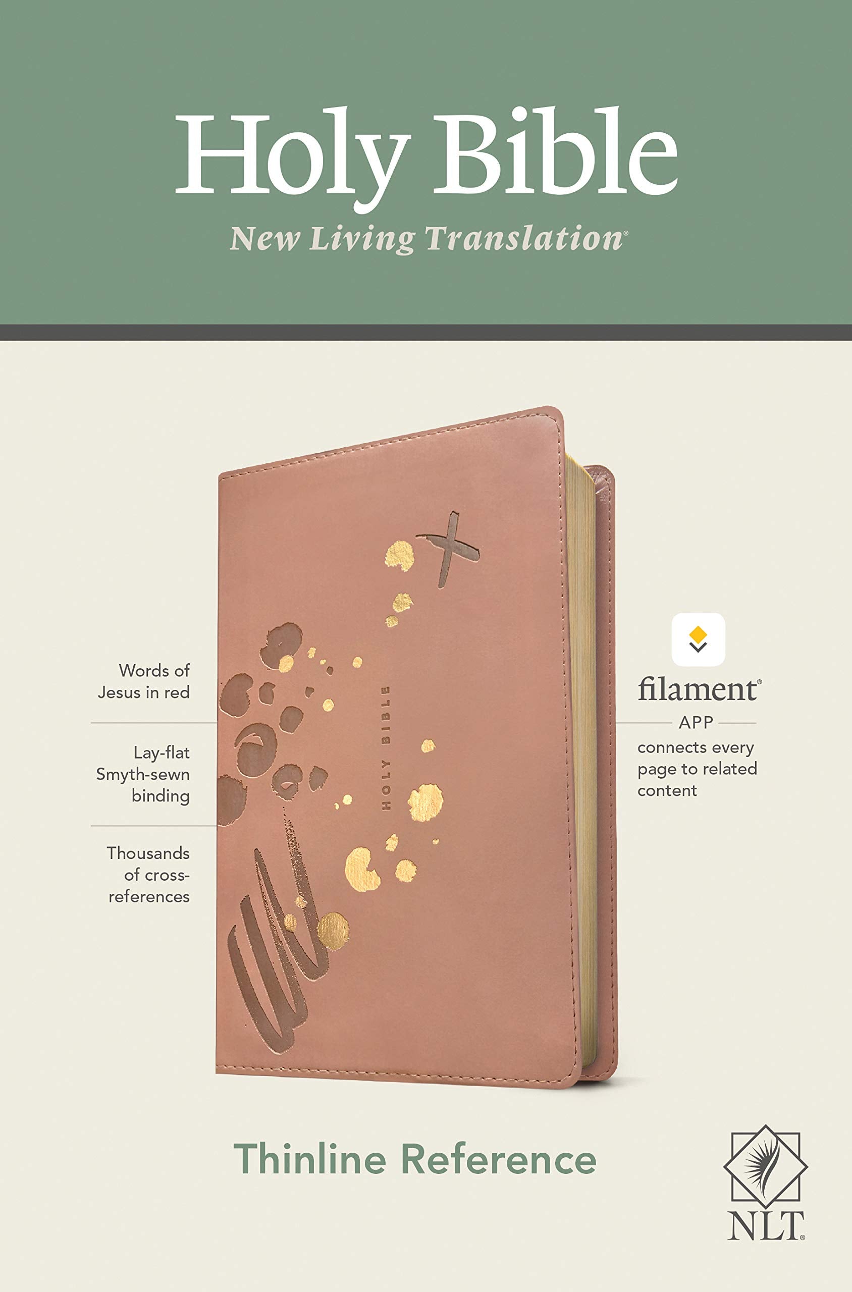 NLT Thinline Reference Bible, Filament Enabled Edition (Red Letter, Leatherlike, Pink) Religion & Esotericism