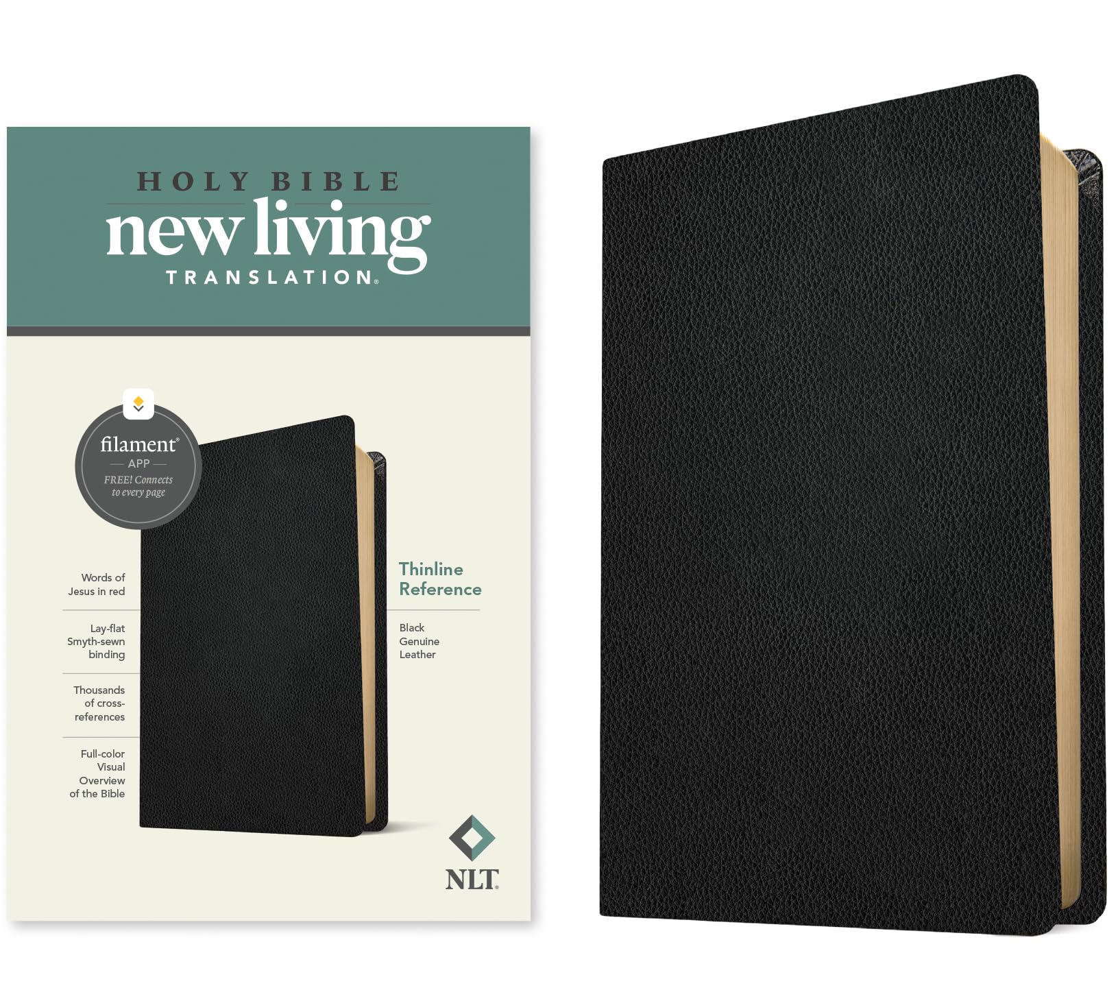 NLT Thinline Reference Bible, Filament Enabled Edition (Red Letter, Genuine Leather, Black): New Living Translation, Black, Genuine Leather, Thinline Reference, Filament Enabled Edition Film, Art & Culture