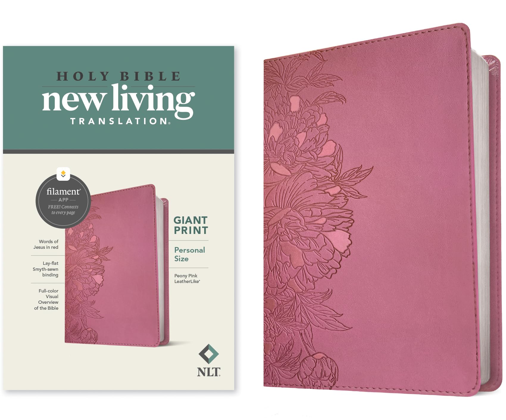 Holy Bible: New Living Translation, Peony Pink, Leatherlike, Personal Size, Giant Print Religion & Esotericism