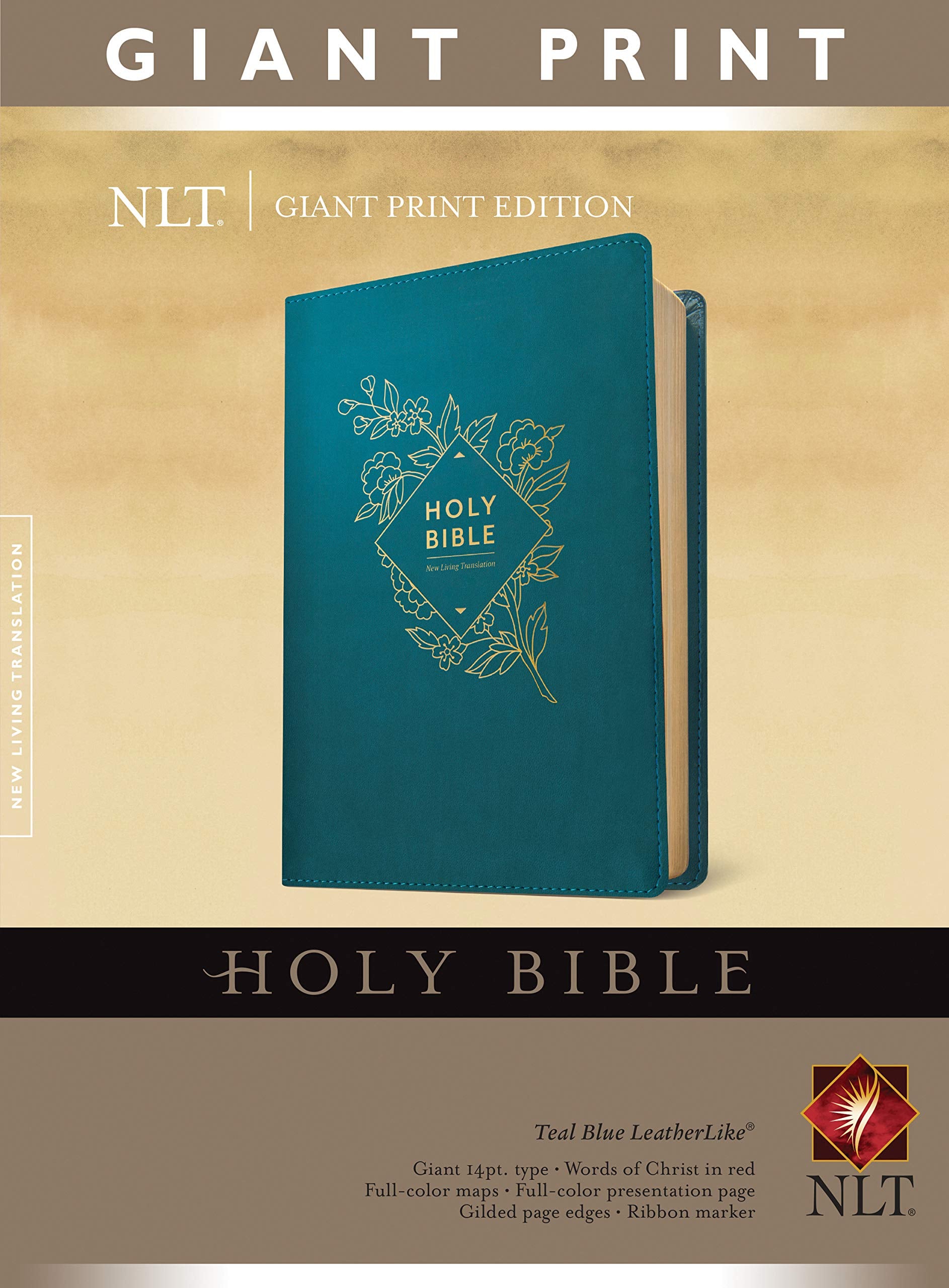 Holy Bible, Giant Print NLT (Red Letter, Leatherlike, Teal Blue) Film, Art & Culture