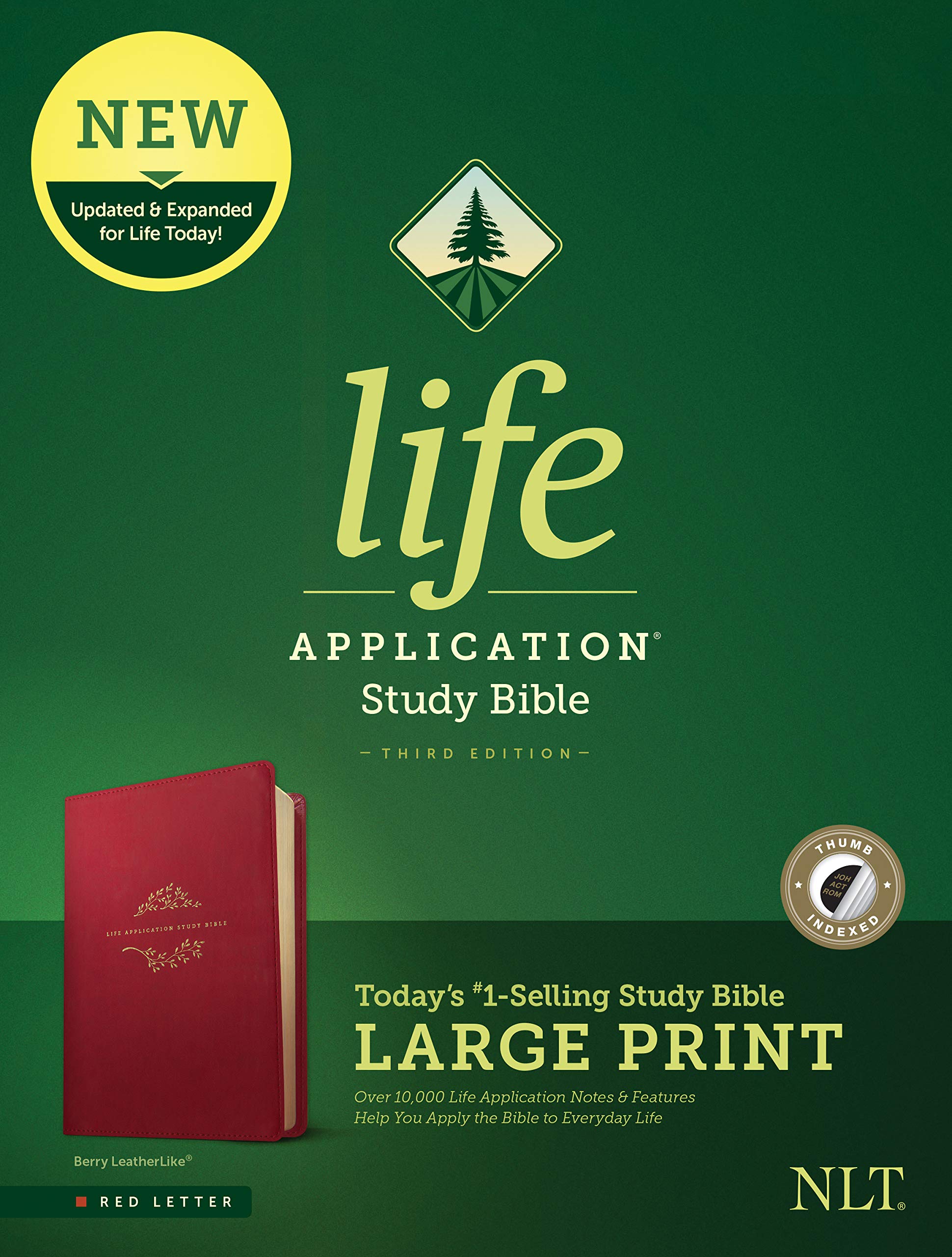 NLT Life Application Study Bible, Third Edition, Large Print (Red Letter, Leatherlike, Berry, Indexed): New Living Translation, Life Application Study Bible, Berry, Red Letter, Leatherlike Film, Art & Culture