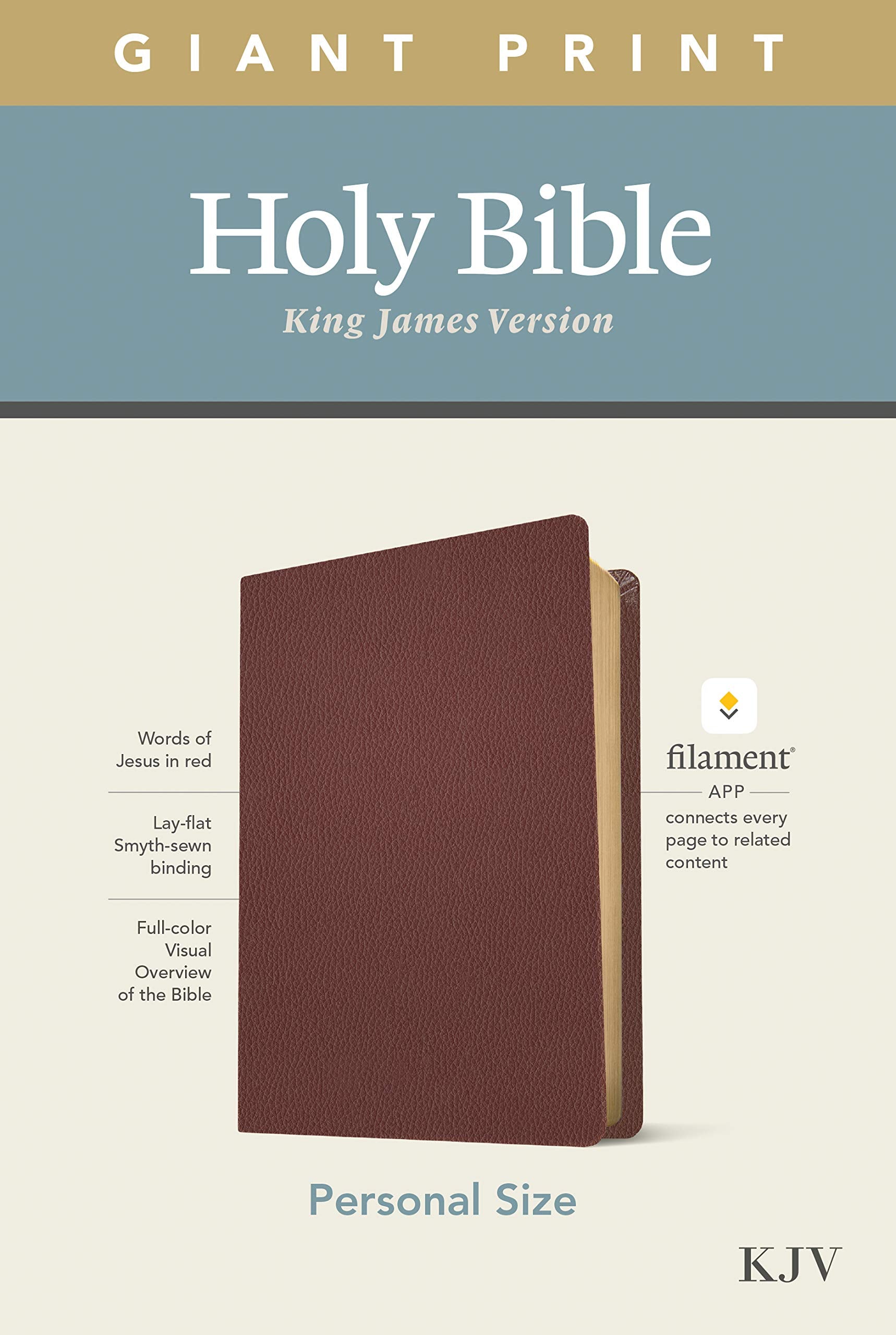 Holy Bible: KJV, Burgundy, Genuine Leather, Filament App, Personal Size Giant Print Religion & Esotericism