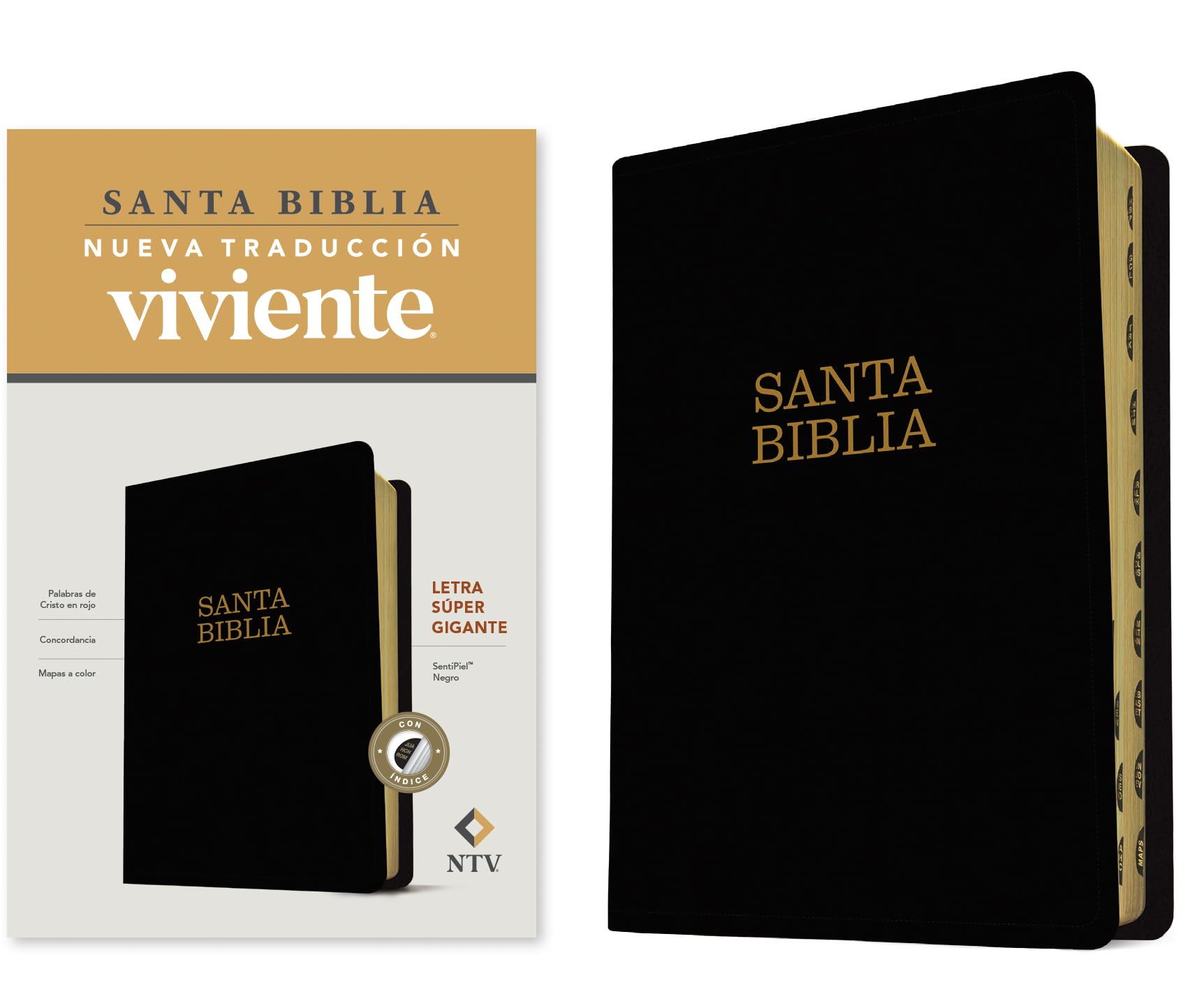 Santa Biblia / Holy Bible: Nueva Traducción Viviente, Negro, SentiPiel Letra Super Gigante Religion & Esotericism