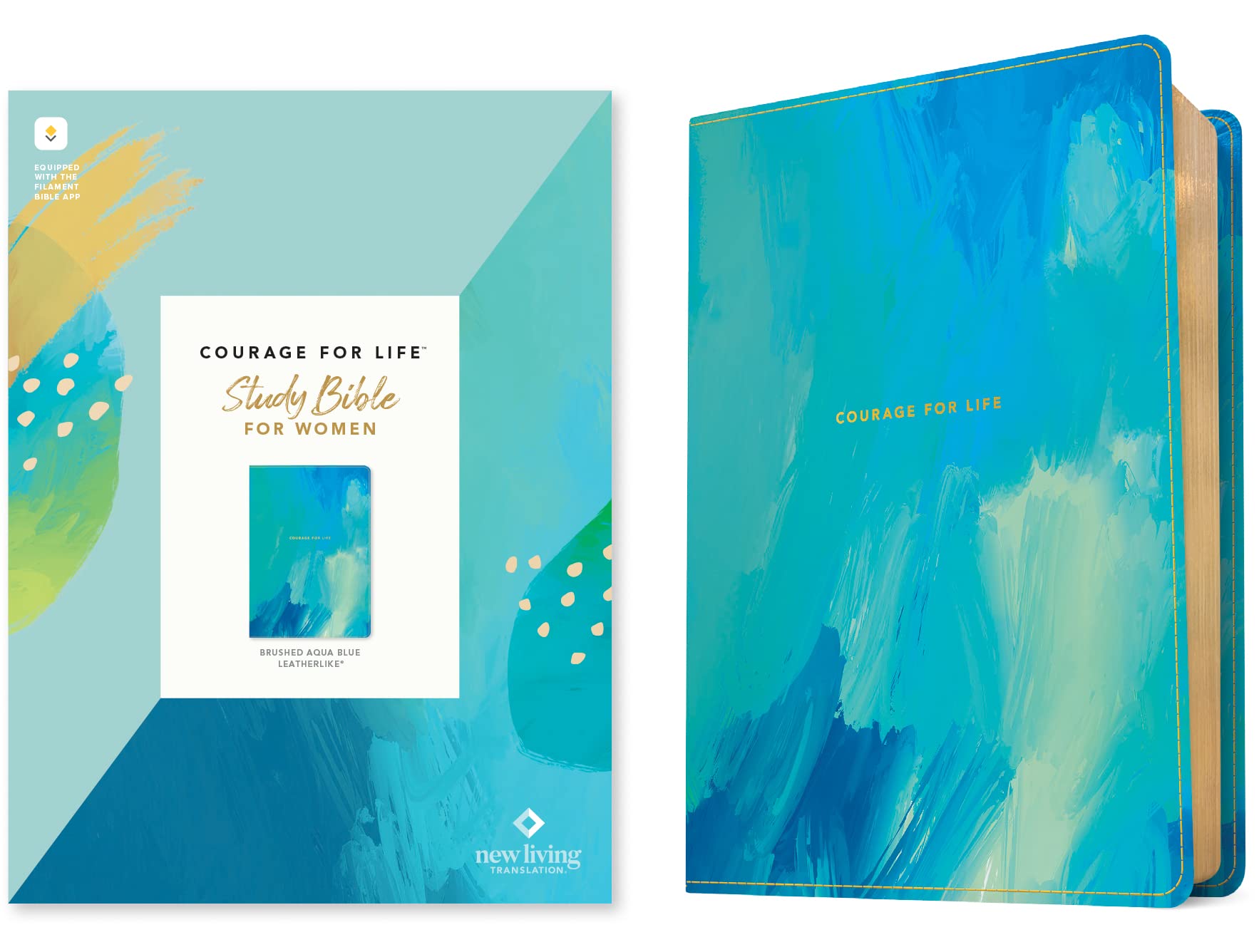 Courage for Life Study Bible for Women: New Living Translation, Brushed Aqua Blue, Filament Enabled Religion & Esotericism