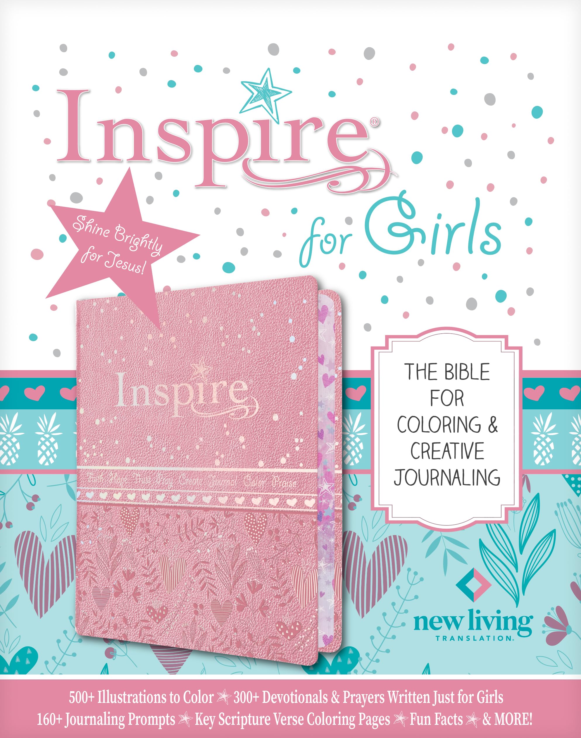 Inspire Bible for Girls: New Living Translation, Metallic Pink, Leatherlike: The Bible for Coloring & Creative Journaling Religion & Esotericism