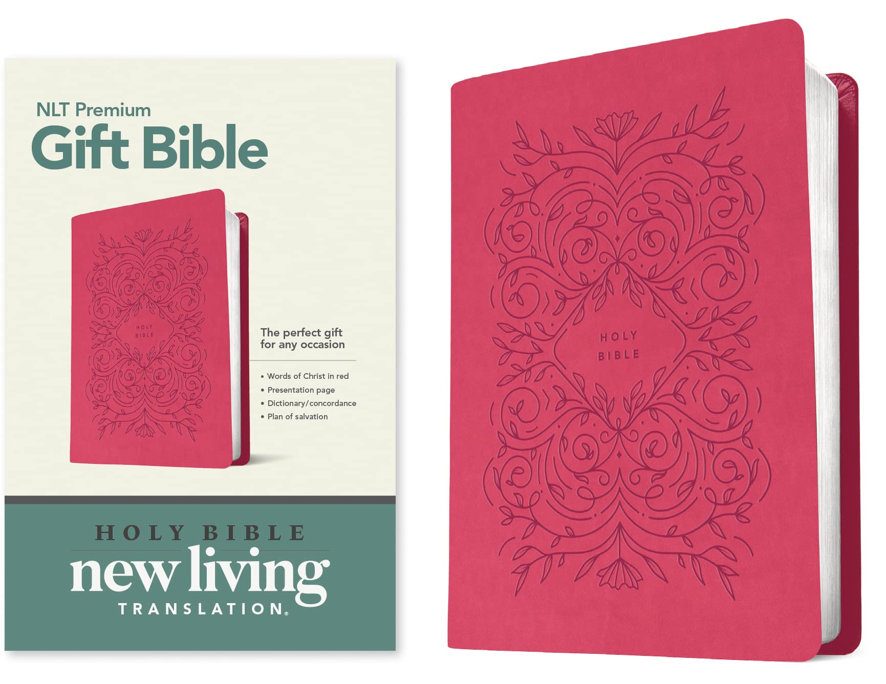 Premium Gift Bible NLT (Leatherlike, Very Berry Pink Vines, Red Letter) Religion & Esotericism