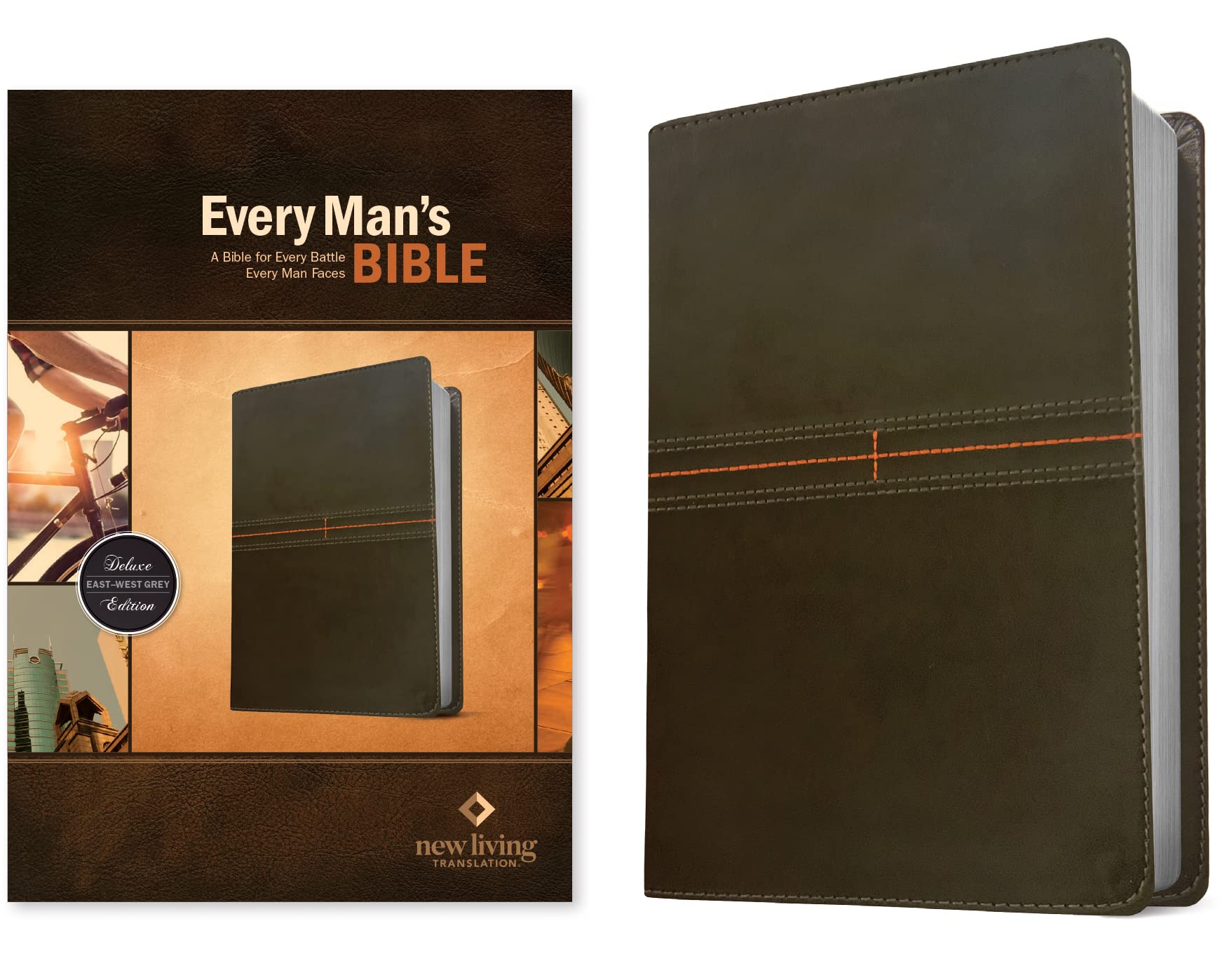 Holy Bible: Every Man's Bible Nlt Leatherlike, East-west Grey Religion & Esotericism