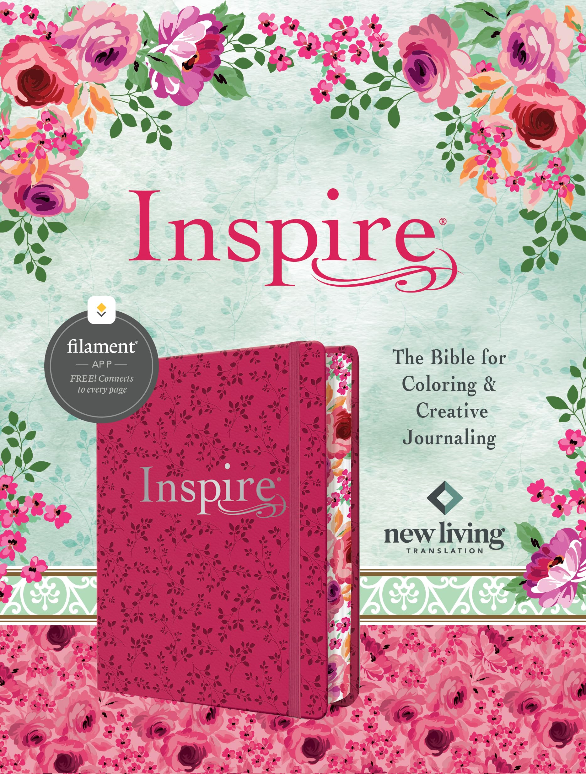 Inspire Bible: New Living Translation, Leatherlike, Pink Peony: the Bible for Coloring & Creative Journaling Media & Communication
