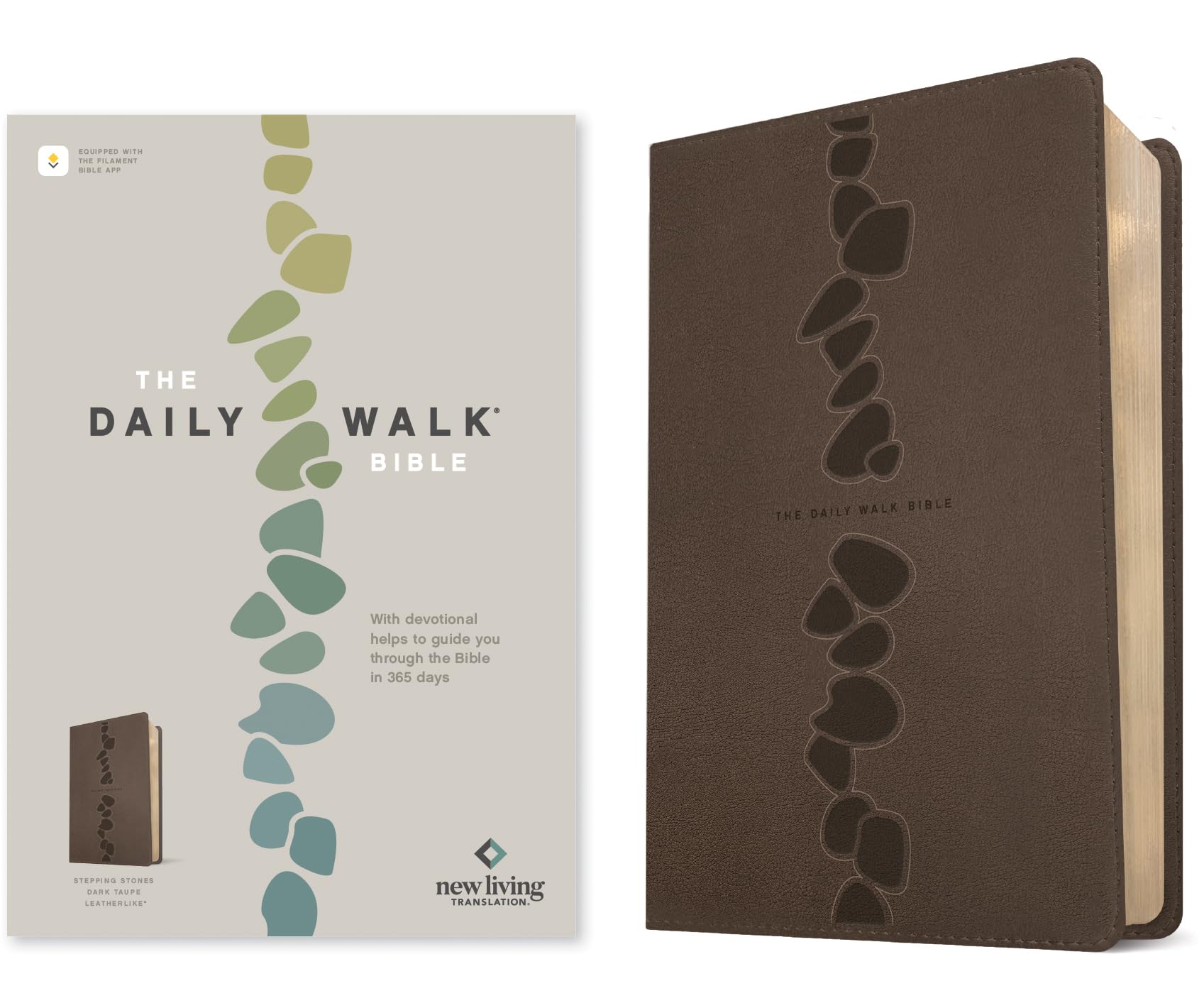 The Daily Walk Bible Nlt, Filament Enabled (Leatherlike, Stepping Stones Dark Taupe) Religion & Esotericism