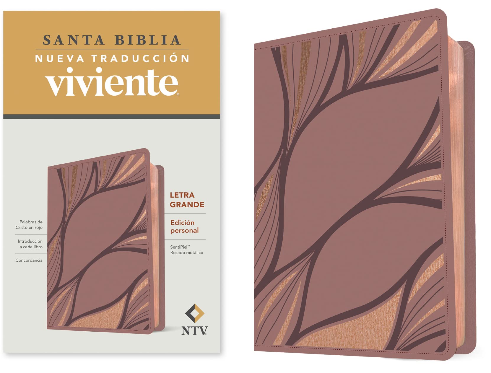 Santa Biblia: Nueva Traduccion Viviente, Edición Personal, SentiPiel Rosado Metalico Religion & Esotericism