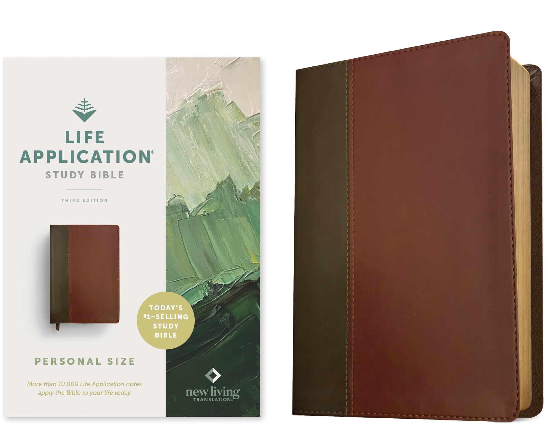Holy Bible: New Living Translation, Brown/Mahogany, Leatherlike, Life Application Study Bible, Personal Size, Red Letter Religion & Esotericism