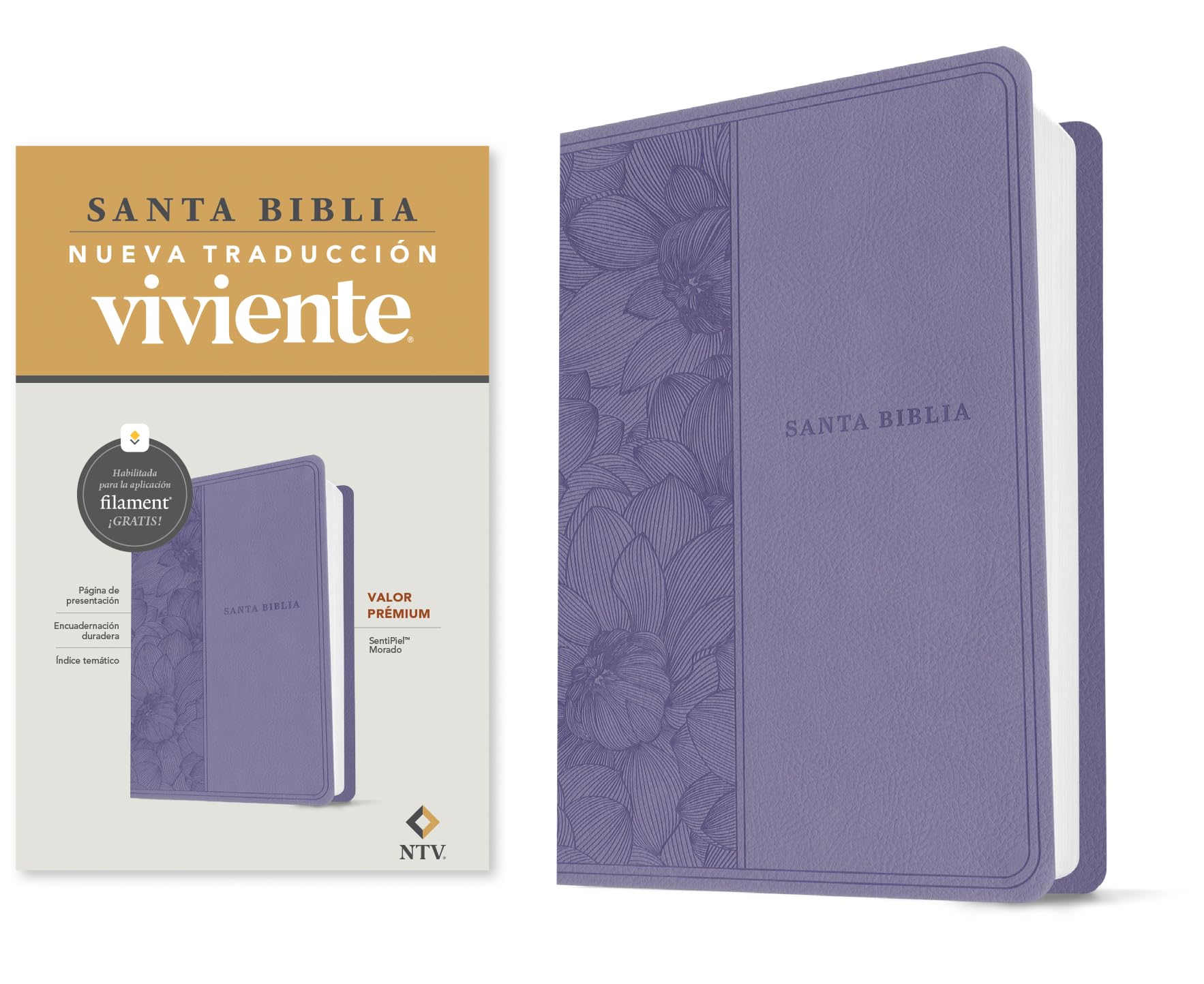 Biblia Valor Prémium Ntv Con Filament (Sentipiel, Púrpura) Religion & Esotericism