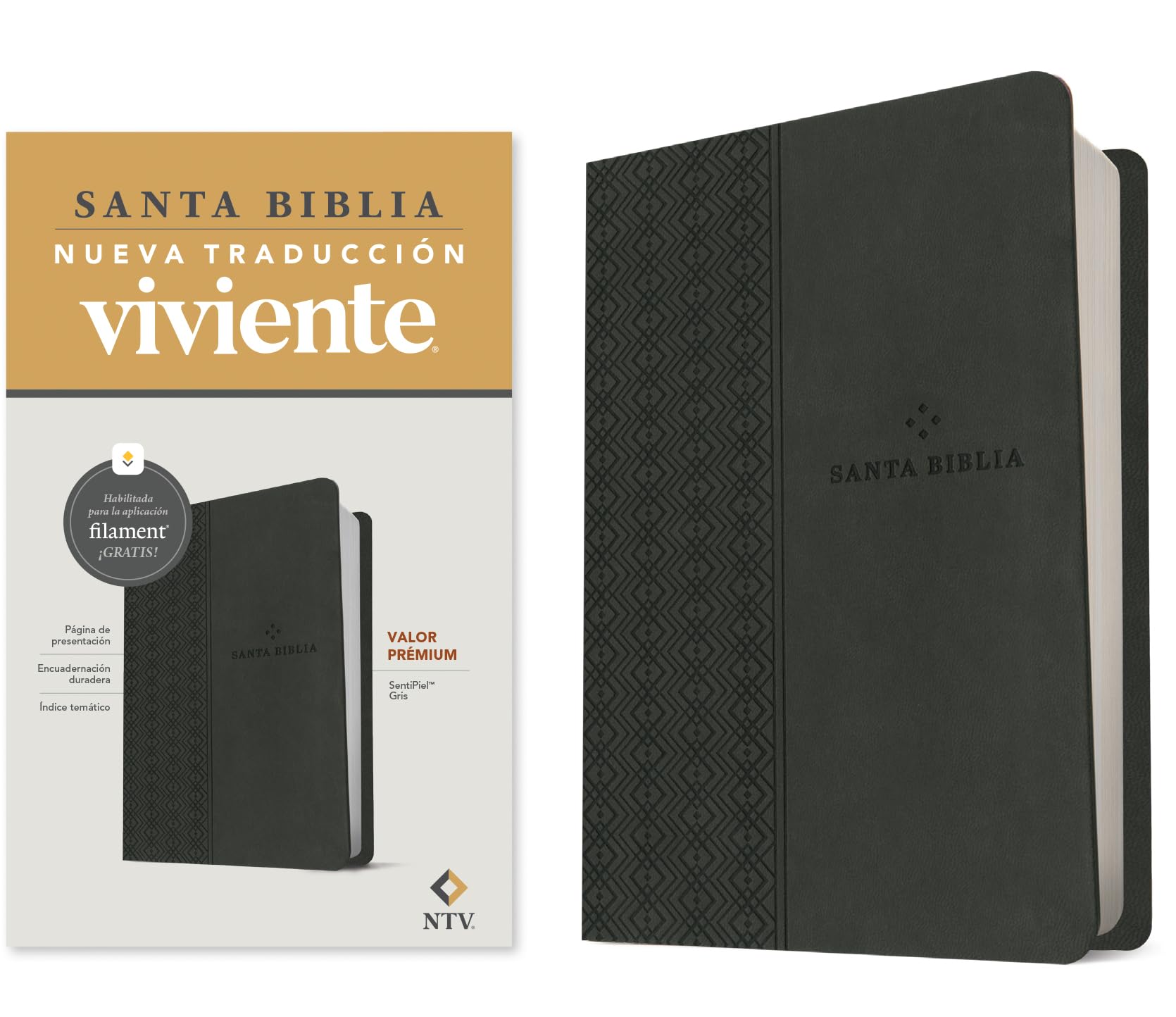 Biblia valor prémium NTV con Filament: Sentipiel, Gris With Ribbon Marker Religion & Esotericism