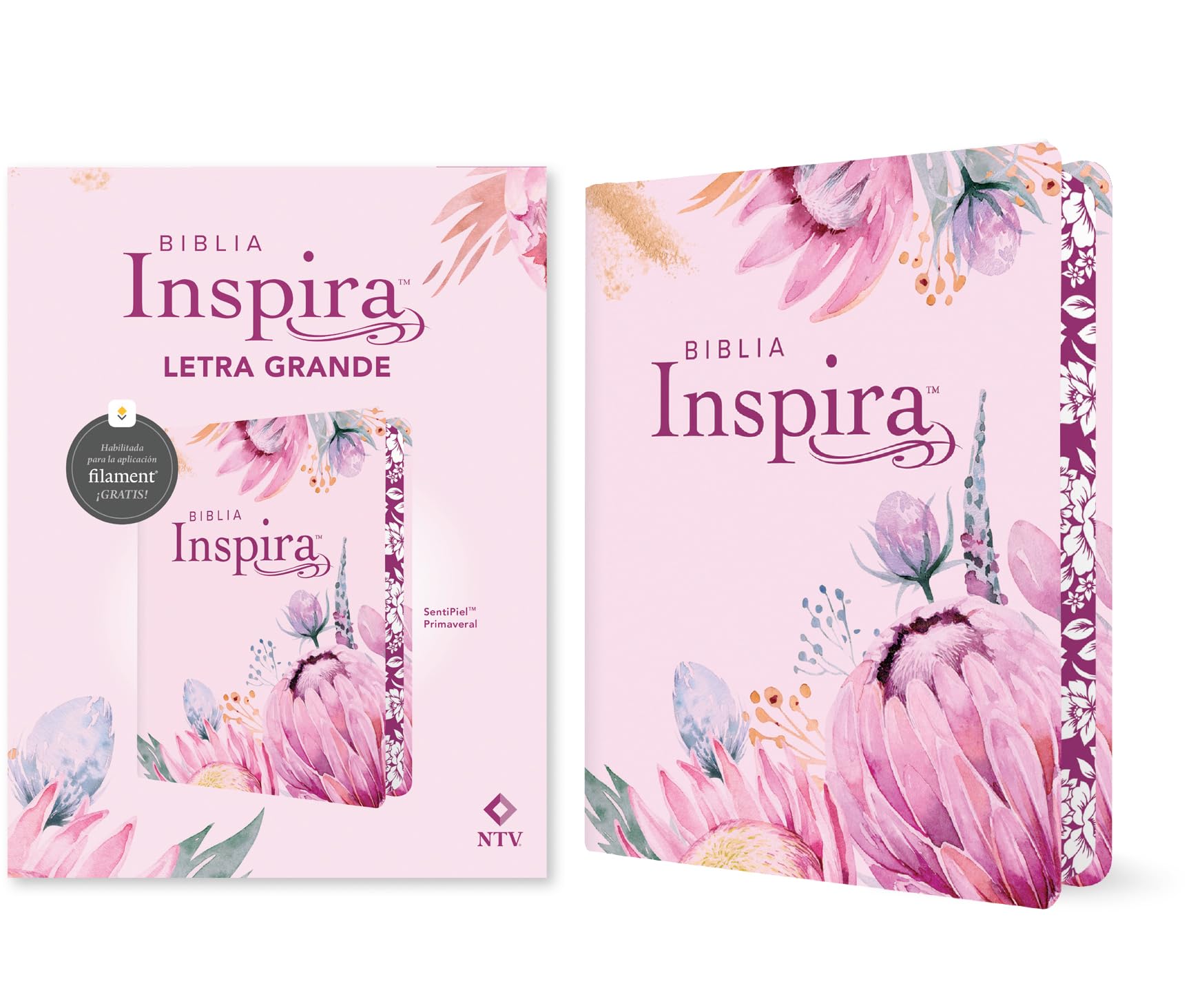 Biblia Inspira NTV, letra grande con Filament: Sentipiel, Primaveral With Ribbon Marker, Wide Margin Religion & Esotericism