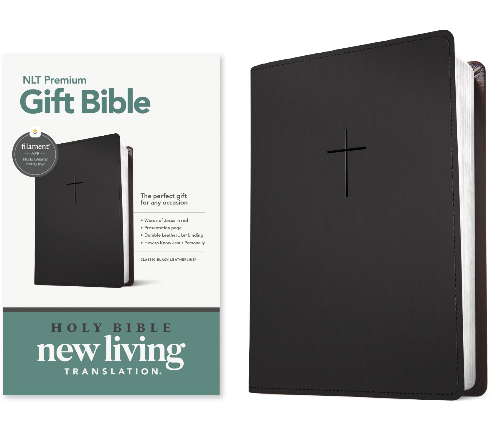 Premium Gift Bible Nlt, Filament Enabled (Leatherlike, Classic Black, Red Letter) Religion & Esotericism
