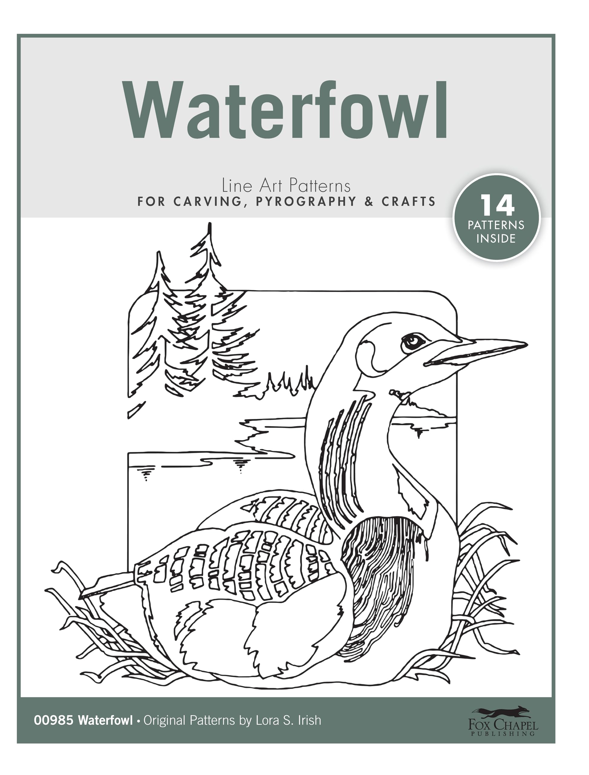 Waterfowl Line Art Patterns for Carving, Pyrography & Crafts (Fox Chapel Publishing) 14 Original Designs by Lora Irish of Swimming and Flying Dabbling Ducks, Diving Ducks, and Geese Hobbies & Crafts