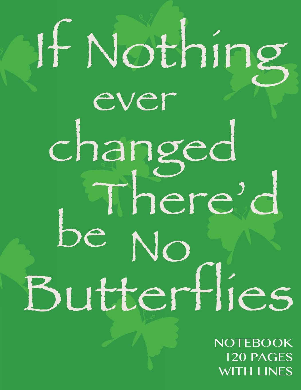 Notebook 120 pages with lines: If Nothing Changes Notebook with green cover, ruled notebook, perfect bound, ideal for composition notebook or journal Learning & Reference