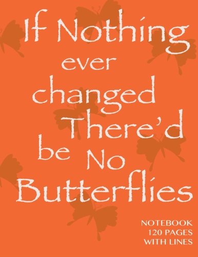 Notebook 120 pages with lines: If Nothing Changes Notebook with orange cover, ruled notebook, perfect bound, ideal for composition notebook or journal Learning & Reference