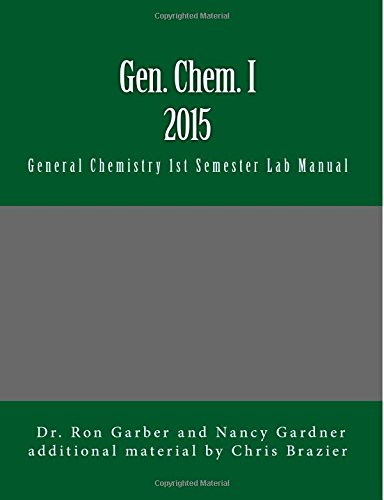 Gen. Chem. I 2015: 1st Semester Laboratory Manual Natural Sciences