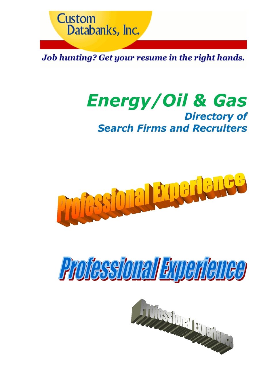 Energy/Oil & Gas Industry Directory of Search Firms and Recruiters: Job Hunting? Get Your Resume in the Right Hands Business, Finance & Career