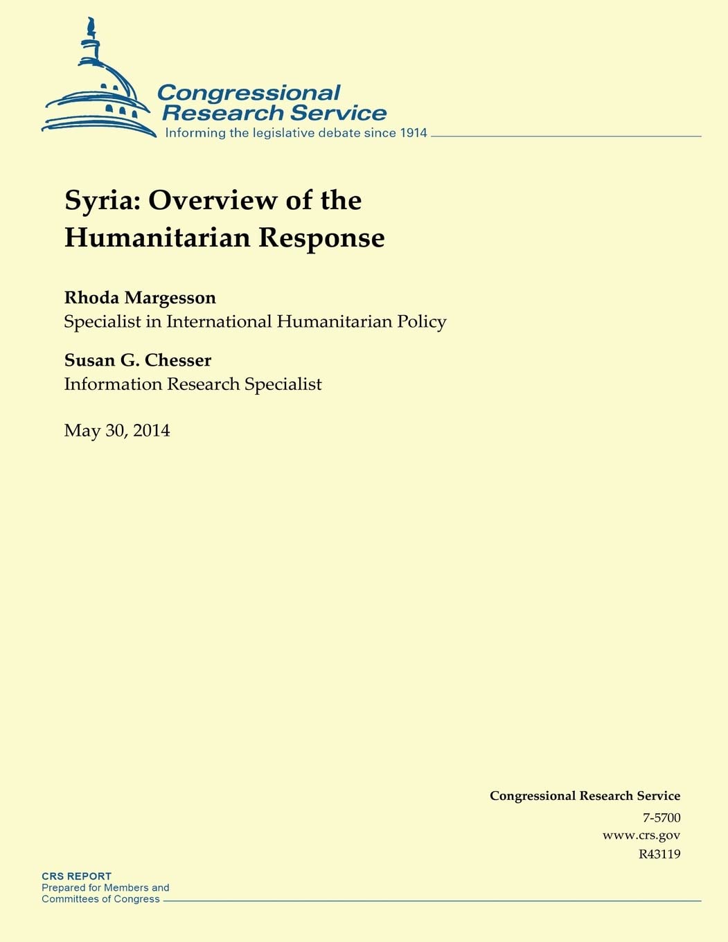 Syria: Overview of the Humanitarian Response Reference Books