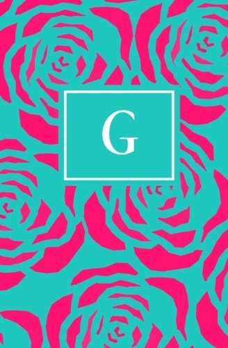 G: Personalized Initial Journal/Notebook/Diary (Pink Floral on Teal Monogram Journals, Band 7) Self-help
