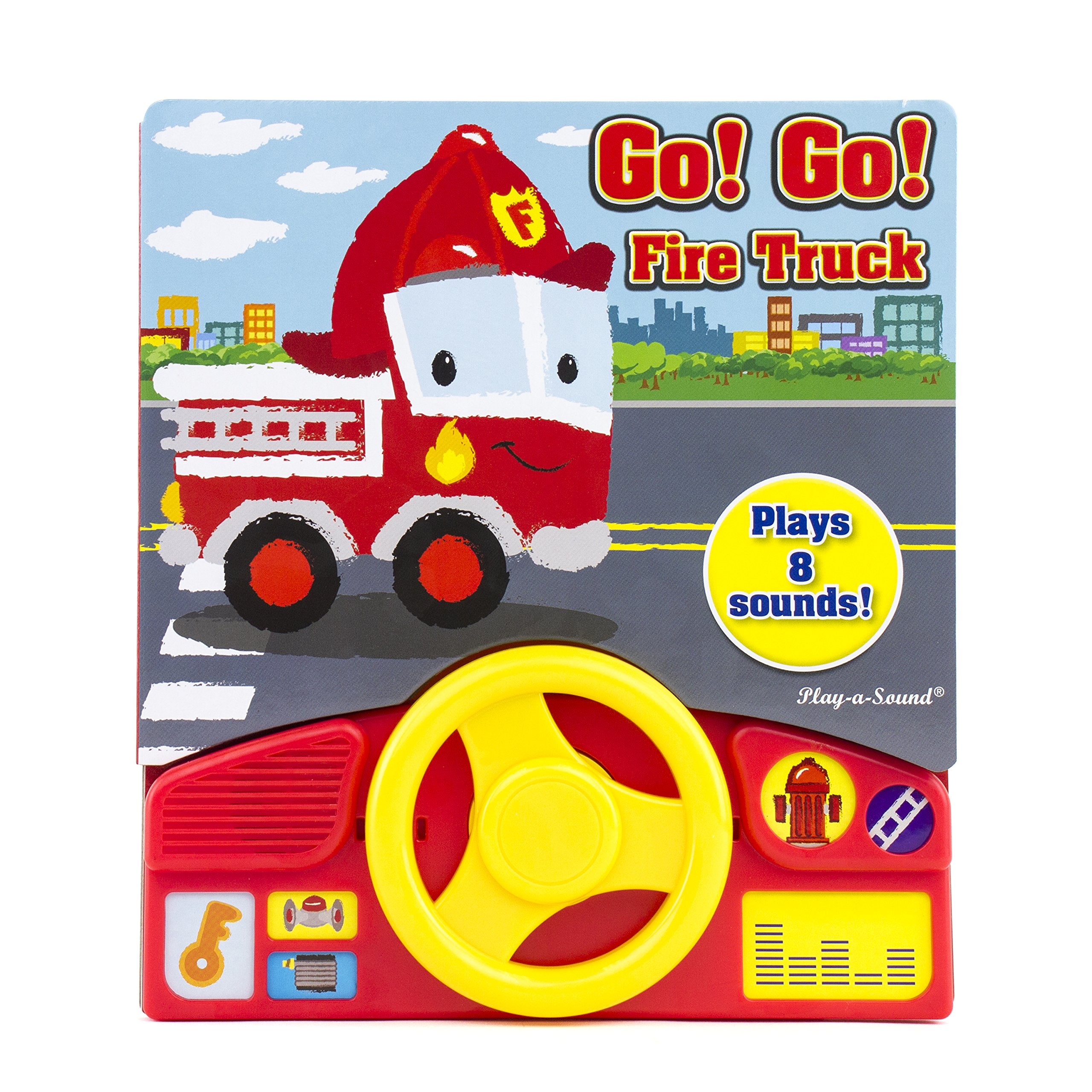 Go! Go! Fire Truck Little Steering Wheel - Play-a-Sound - PI Kids Children's books