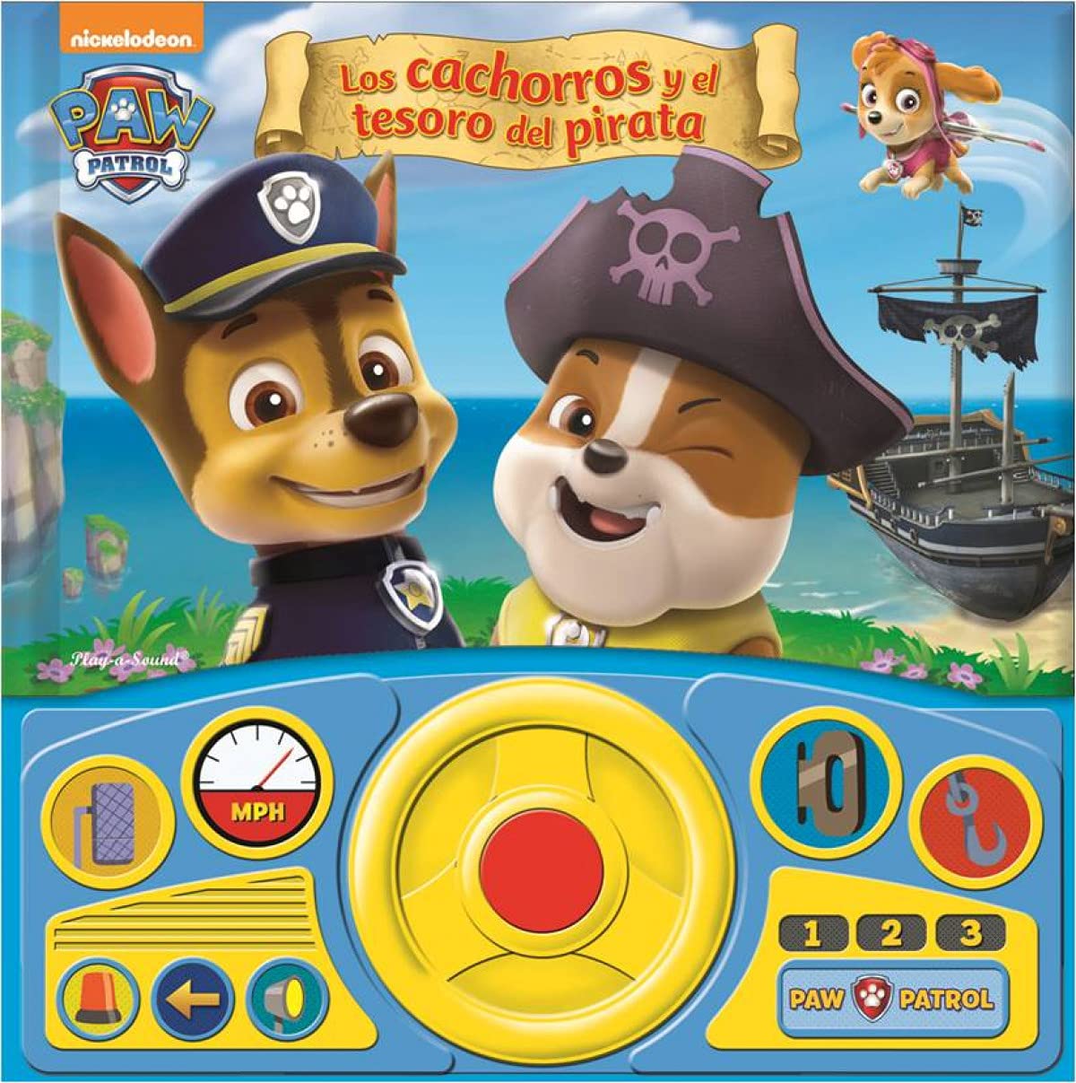 LIBRO CON VOLANTE LA PATRULLA CANINA SWHEEL: LOS CACHORROS Y EL TESORO PIRATA book