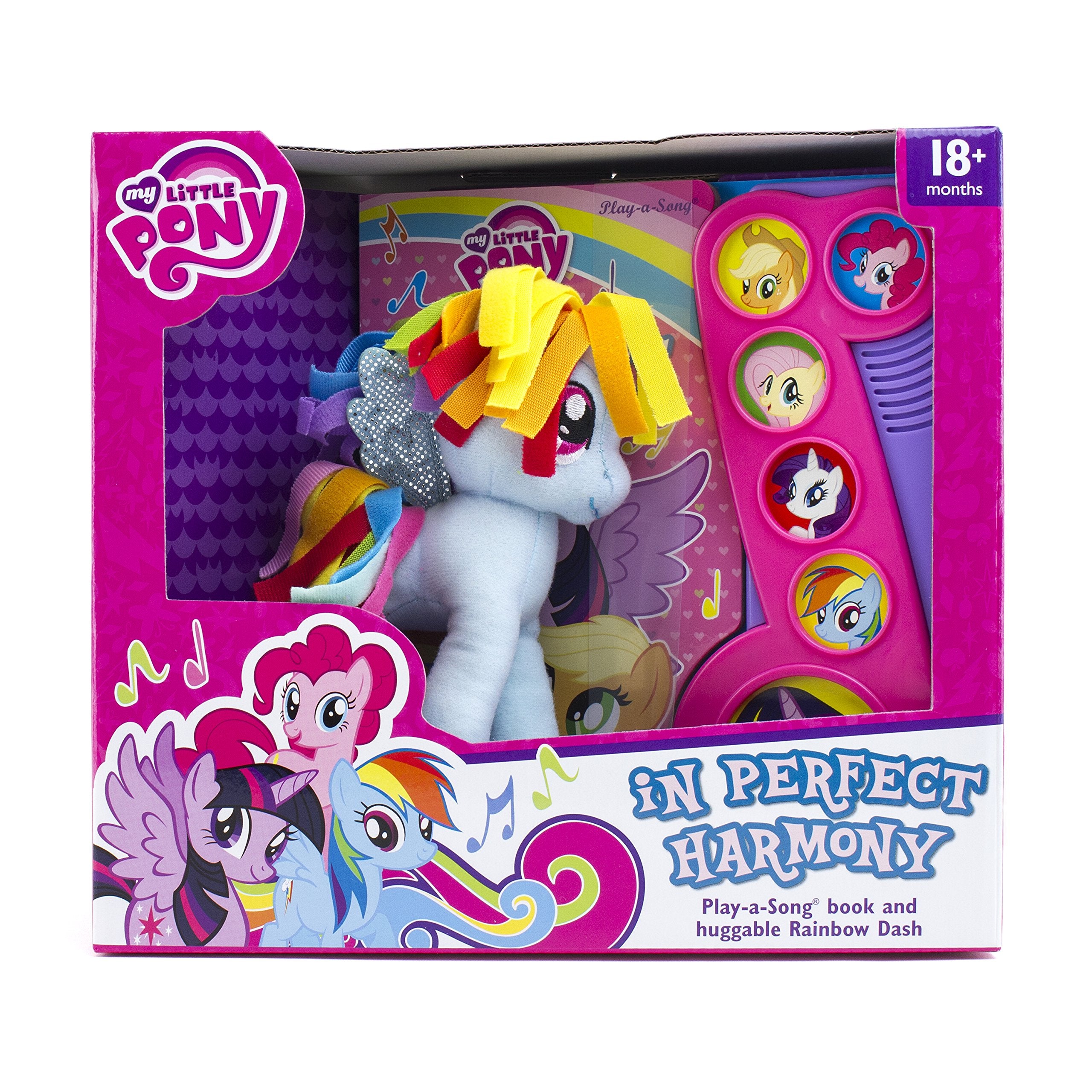 Hasbro My Little Pony Play a Song Book In Perfect Harmony and Huggable Rainbow Dash Plush 9781503714601 Children's books