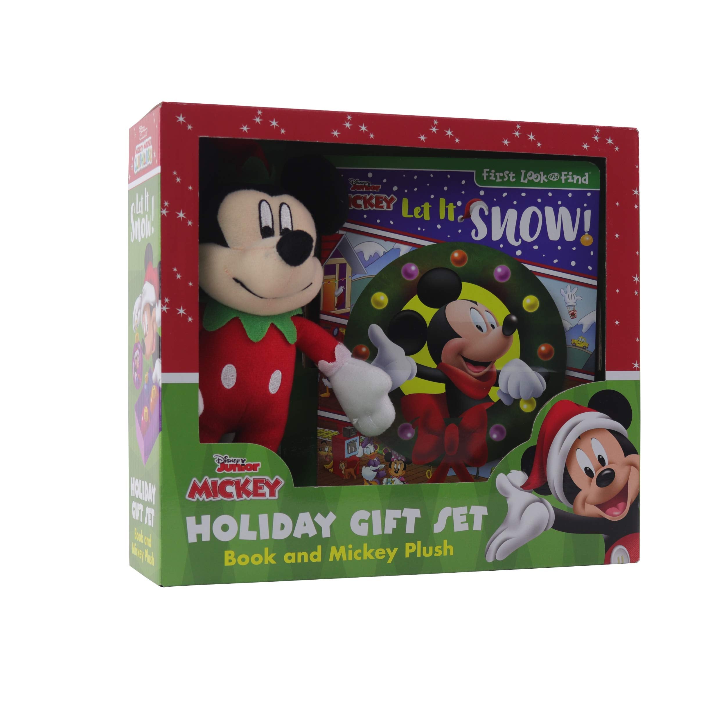 Disney Junior Mickey Mouse Clubhouse: Let It Snow! Holiday Gift Set Book and Mickey Plush Books