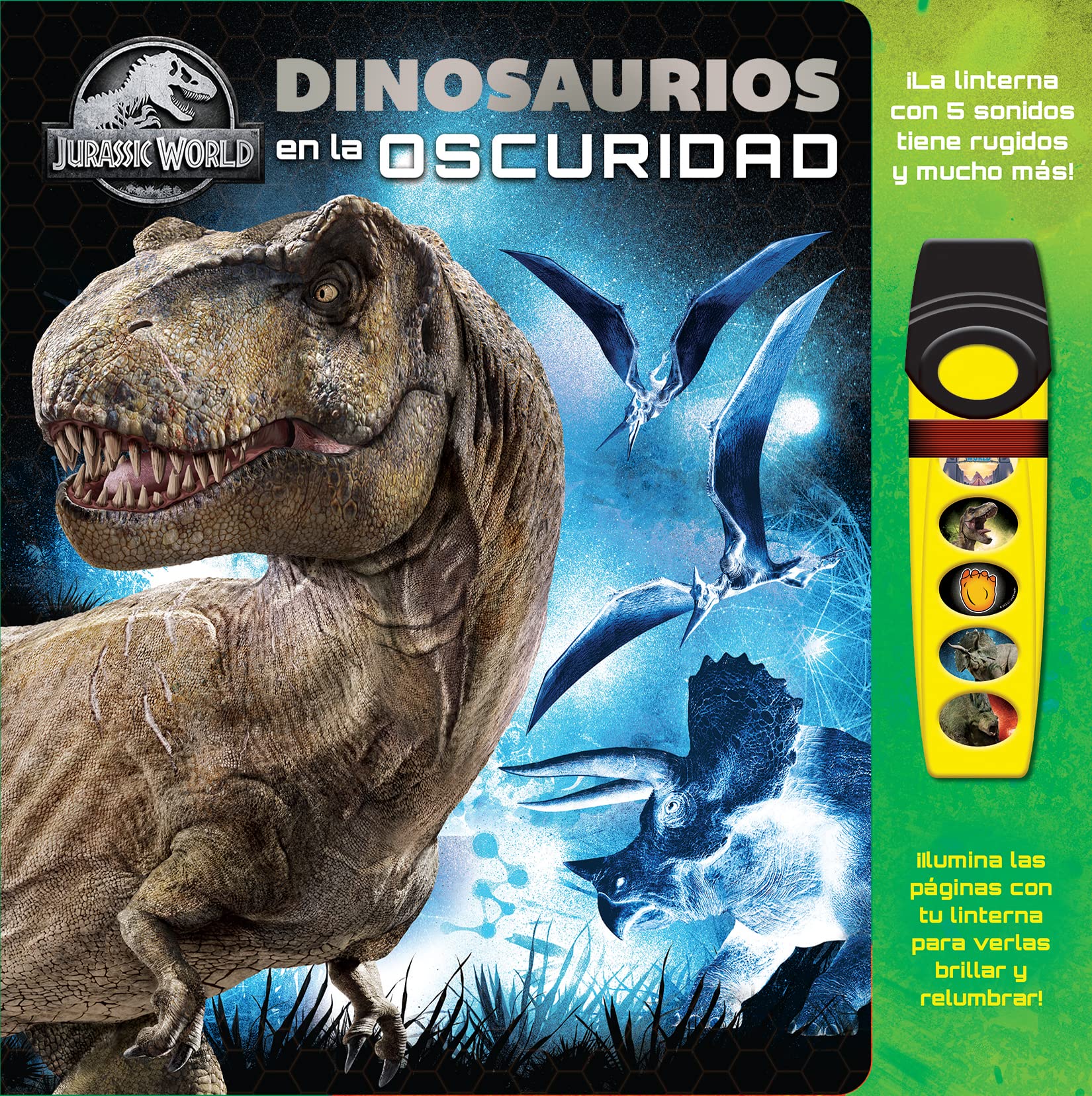DINOSAURIOS EN LA OSCURIDAD. JURASSIC WORLD GLOW FAB Tiptoi & Games