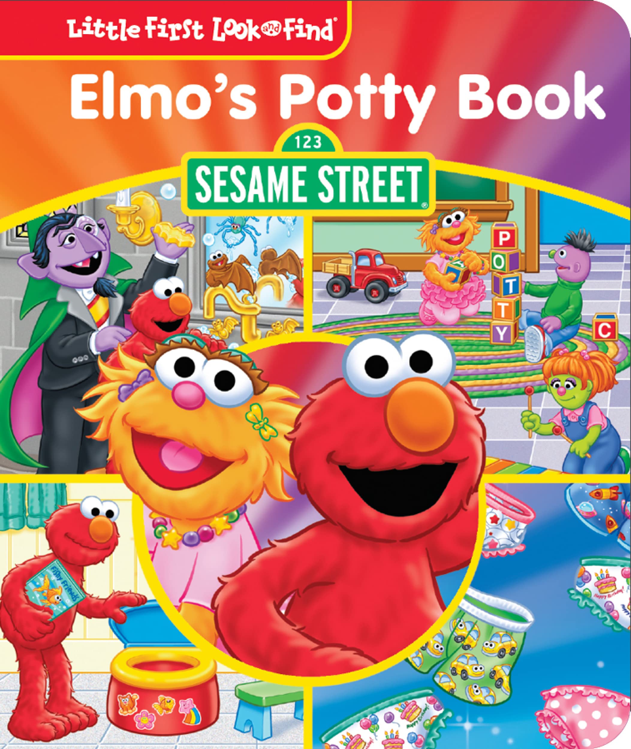 Sesame Street Elmo, Zoe, Count, and More! Elmos Potty Book Little First Look and Find Activity Book PI Kids Books