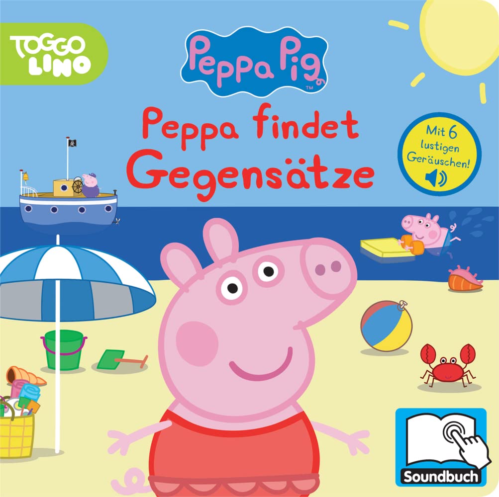 Peppa Pig - Peppa findet Gegensätze - Pappbilderbuch mit 6 integrierten Sounds - Soundbuch für Kinder ab 18 Monaten - Peppa Wutz Children's books