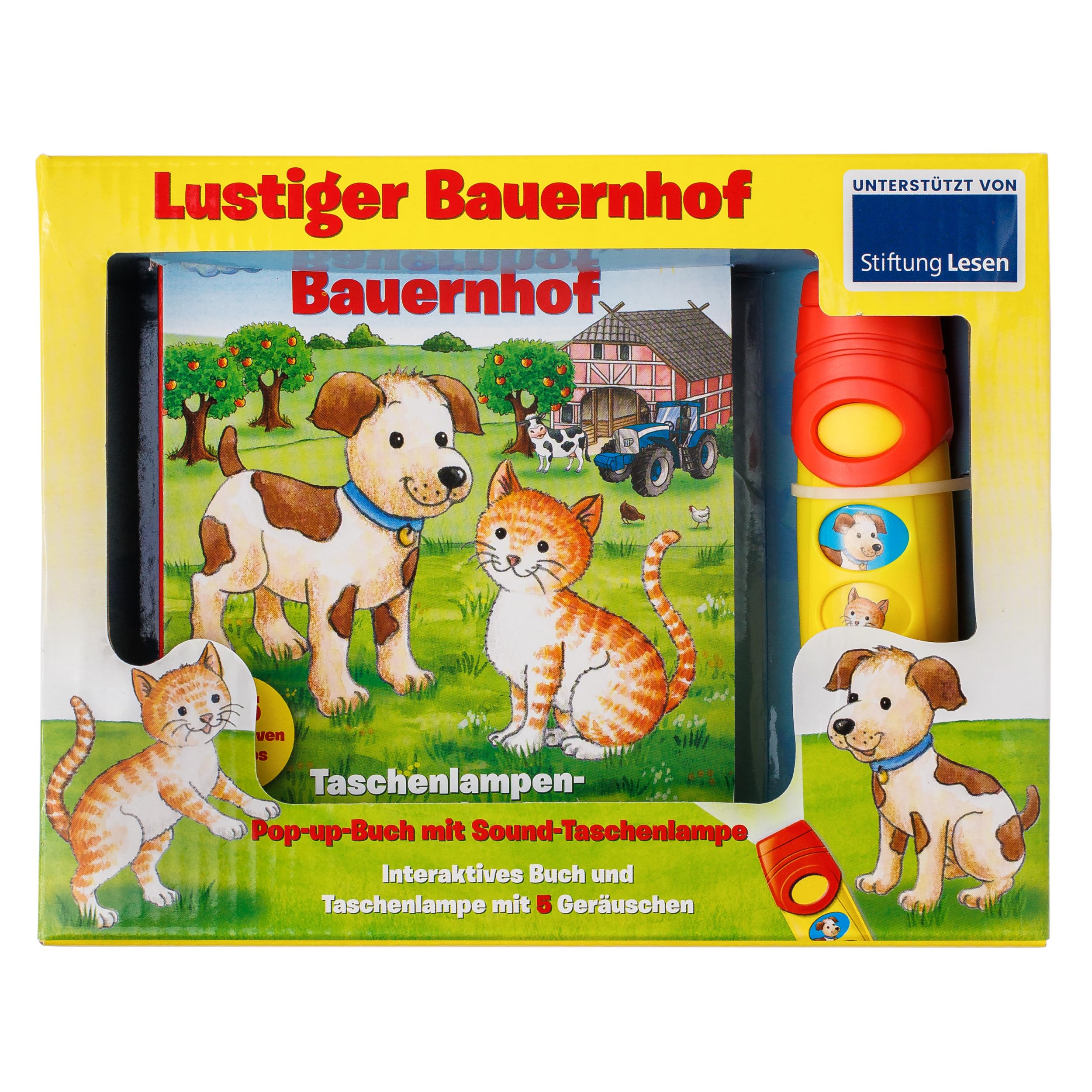 Lustiger Bauernhof - Pop-up-Buch und Sound-Taschenlampe mit 5 Geräuschen book