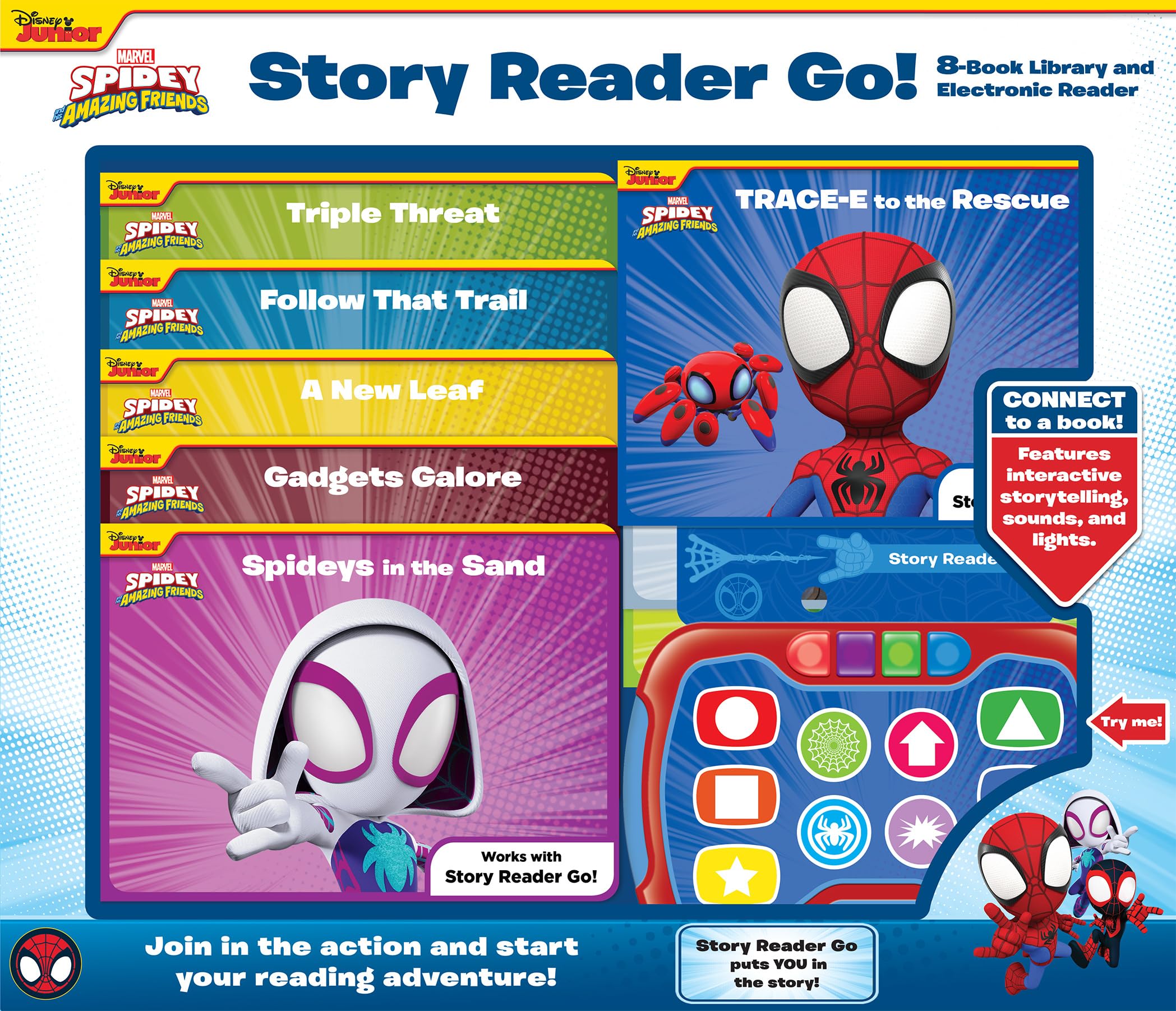 Disney Junior Marvel Spidey and His Amazing Friends: Story Reader Go! 8-Book Library and Electronic Reader Sound Book Set Novels & Short Stories