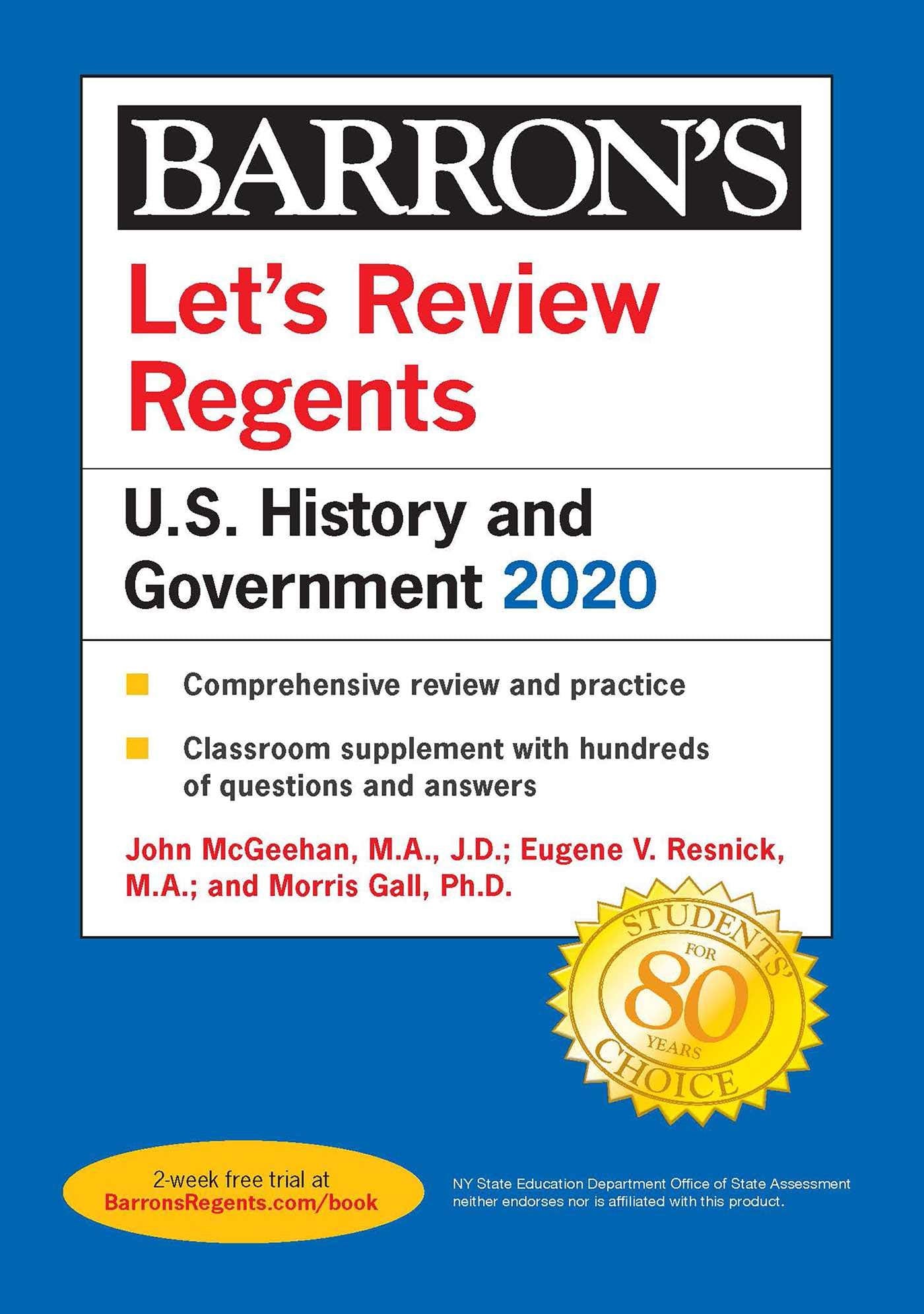 Let's Review Regents: U.S. History and Government 2020 (Barron's Regents NY) Social Sciences