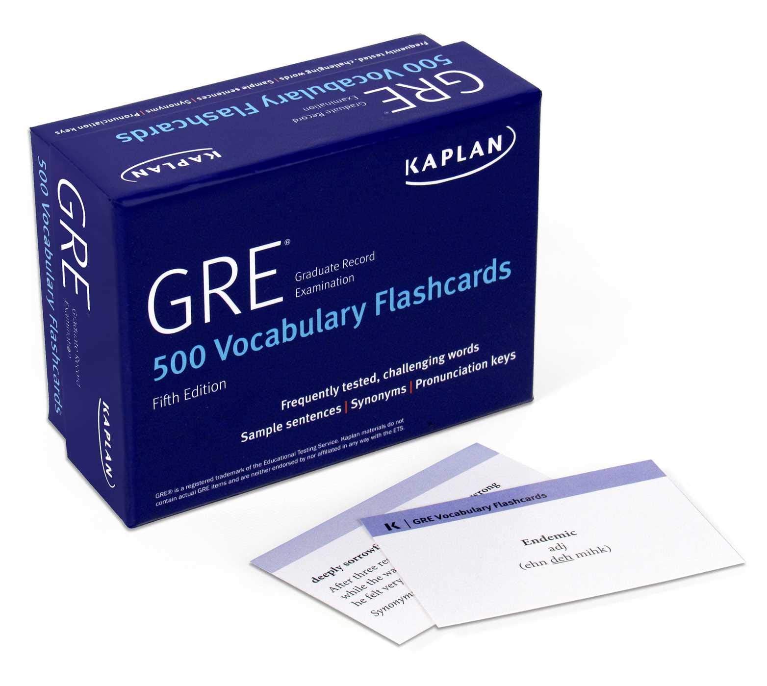 GRE Vocabulary Flashcards + Online Access to Review Your Cards, a Practice Test, and Video Tutorials (Kaplan Test Prep) Learning & Reference