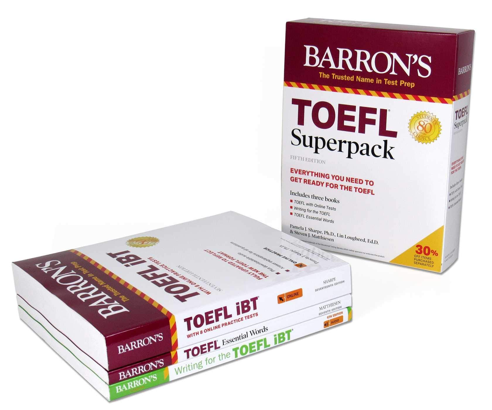 TOEFL Superpack: 3 Books + Practice Tests + Audio Online (Barron's Test Prep) Foreign Languages ​​& Dictionaries
