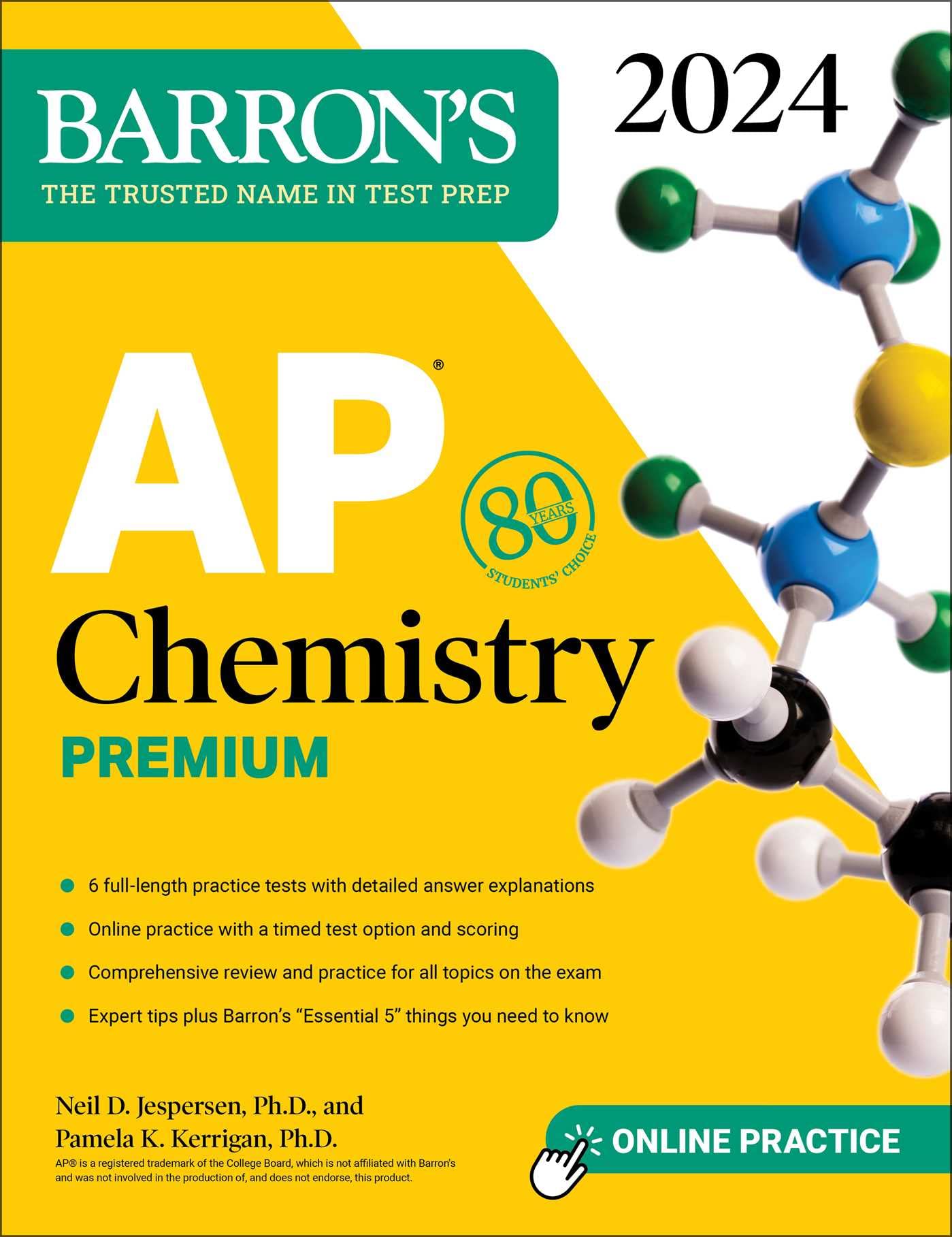 AP Chemistry Premium, 2024: 6 Practice Tests + Comprehensive Review + Online Practice Study Guides