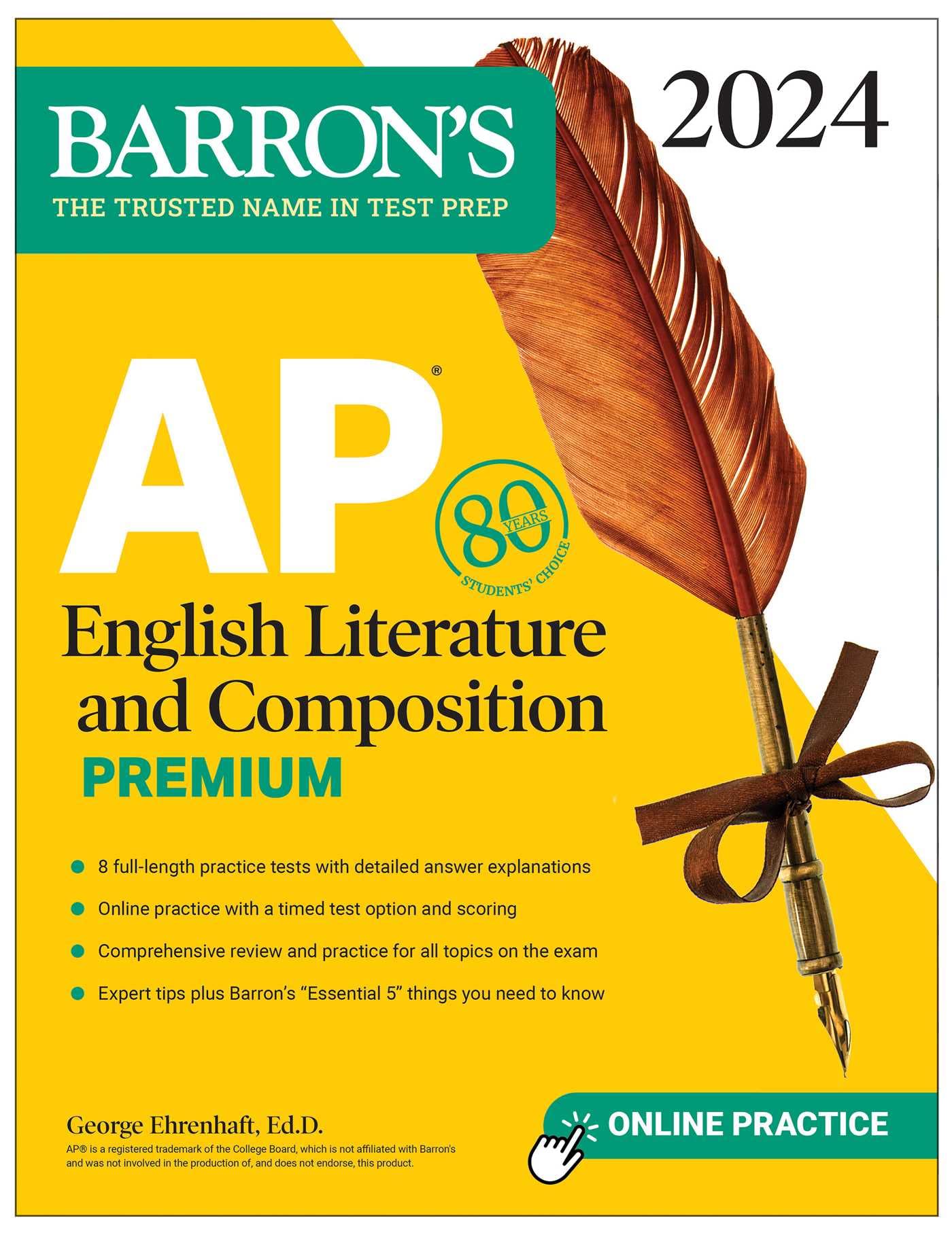 AP English Literature and Composition Premium, 2024: 8 Practice Tests + Comprehensive Review + Online Practice book