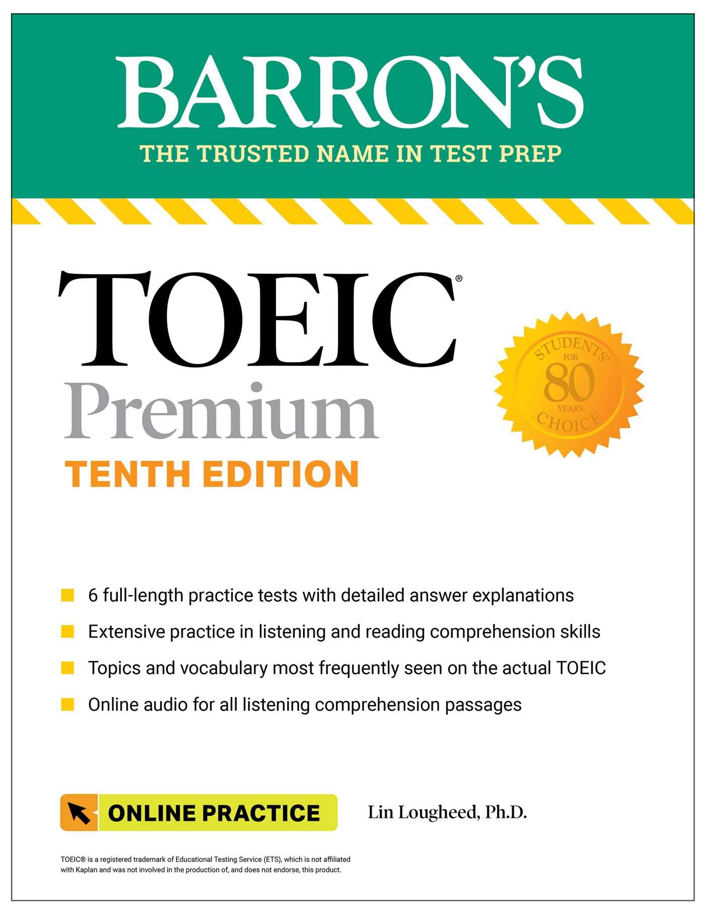 TOEIC Premium: 6 Practice Tests + Online Audio, Tenth Edition (Barron's Test Prep) Business, Finance & Career