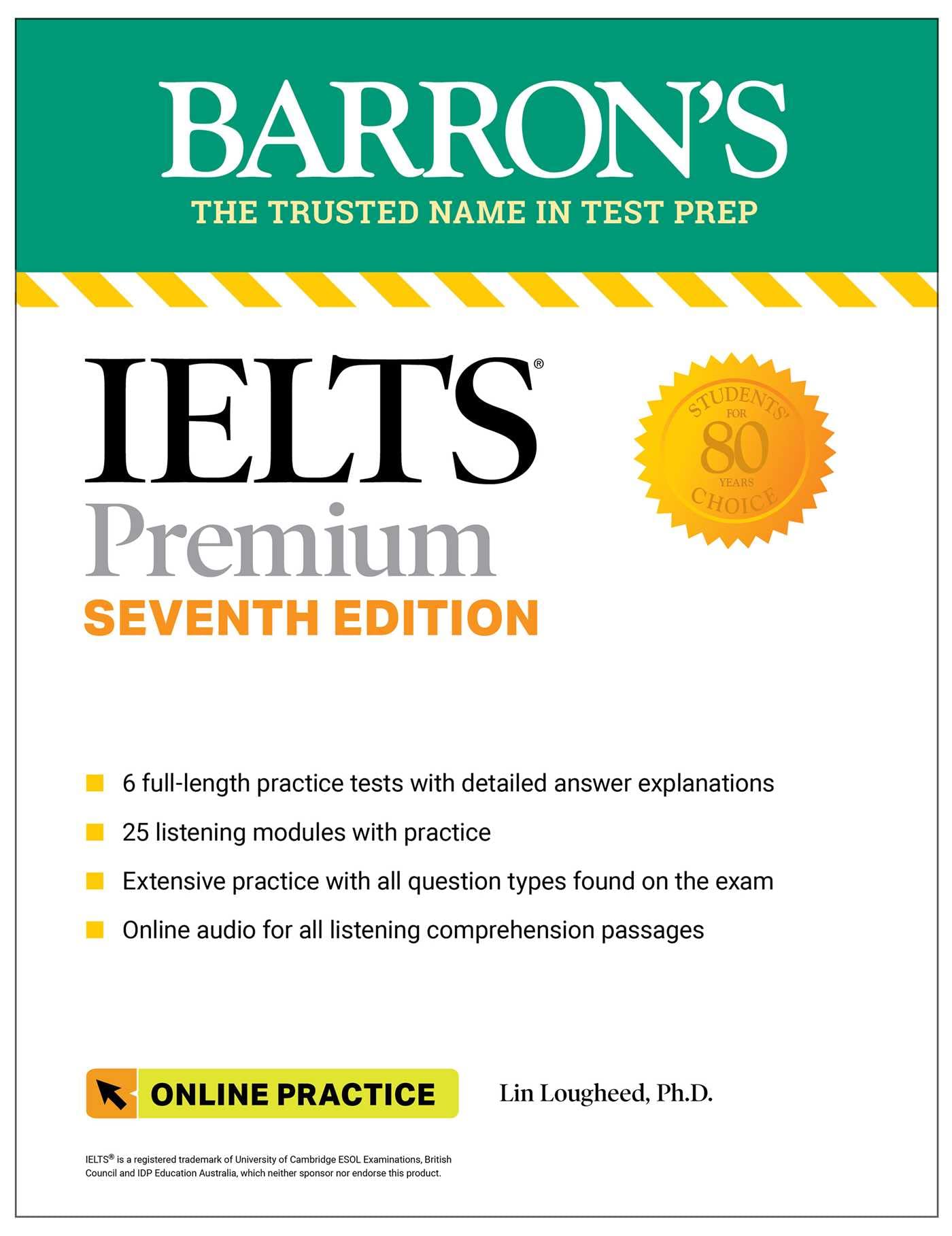 IELTS Premium: 6 Practice Tests + Comprehensive Review + Online Audio, Seventh Edition (Barron's Test Prep) Foreign Languages ​​& Dictionaries