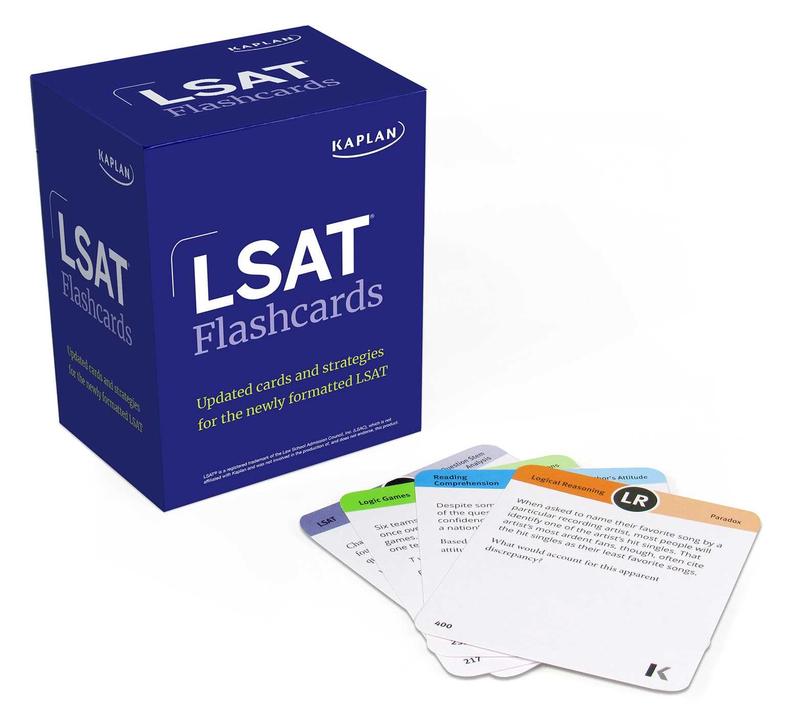 LSAT Prep Flashcards: Updated cards and strategies for the newly formatted LSAT (Kaplan Test Prep) Law