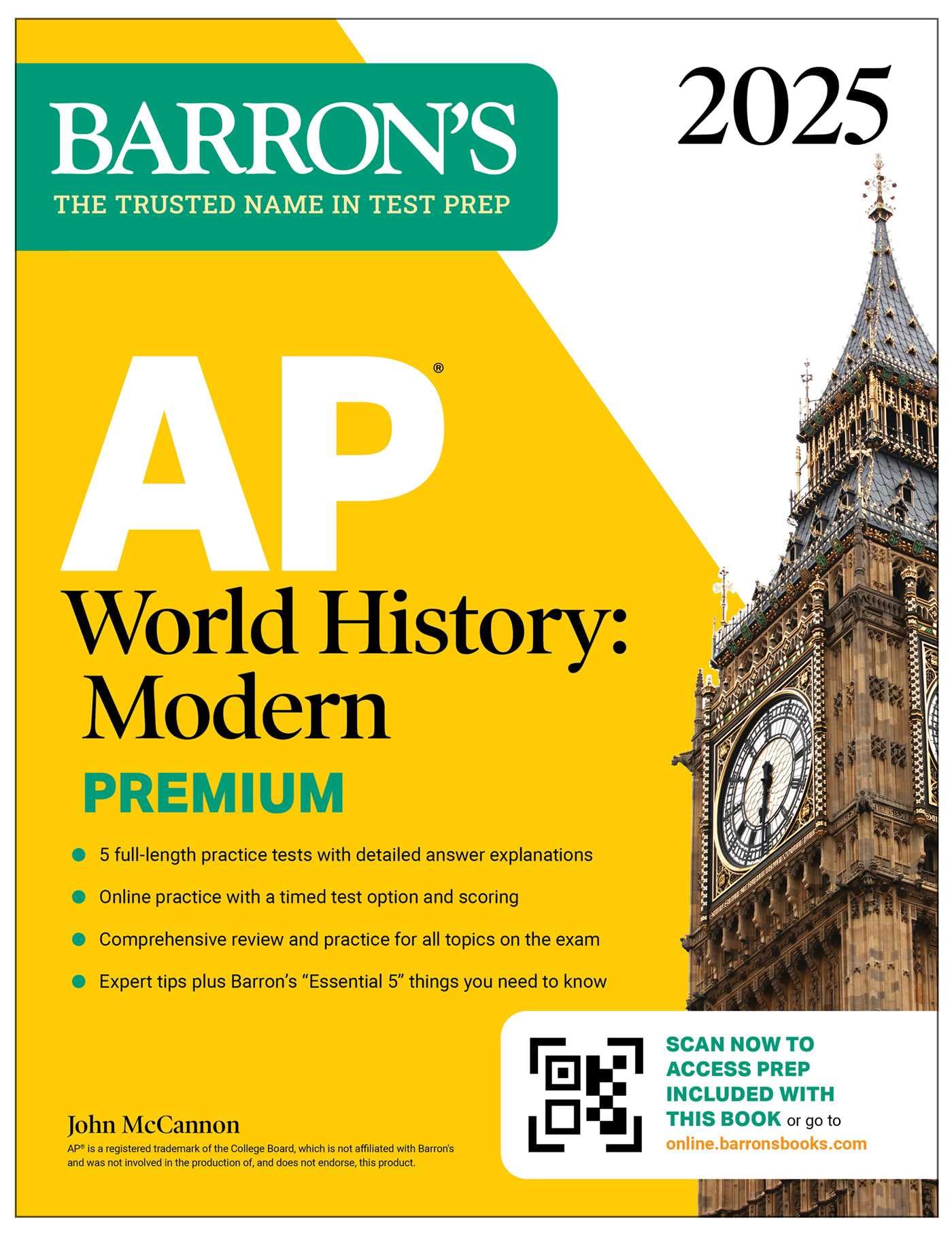 AP World History: Modern Premium, 2025: Prep Book with 5 Practice Tests + Comprehensive Review + Online Practice (Barron's AP Prep) Learning & Reference