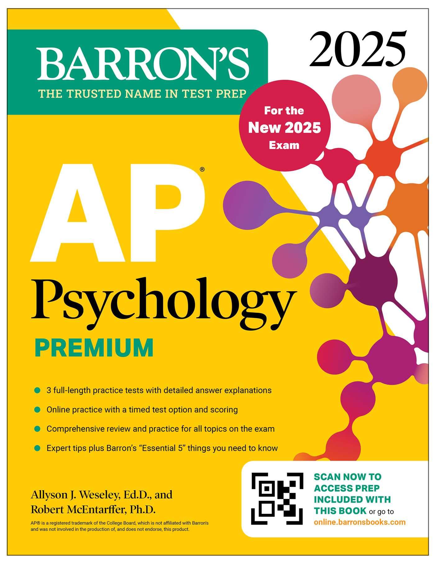 AP Psychology Premium, 2025: Prep Book for the New 2025 Exam with 3 Practice Tests + Comprehensive Review + Online Practice: 6 Practice Tests + ... Review + Online Practice (Barron's AP Prep) Study Guides