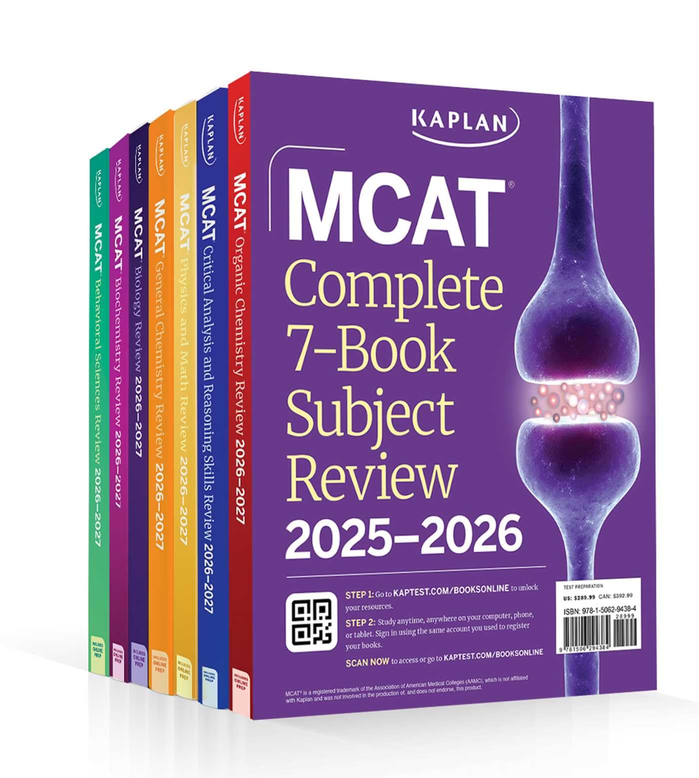 MCAT Complete 7-Book Subject Review 2025-2026, Set Includes Books, Online Prep, 3 Practice Tests (Kaplan Test Prep) Medicine