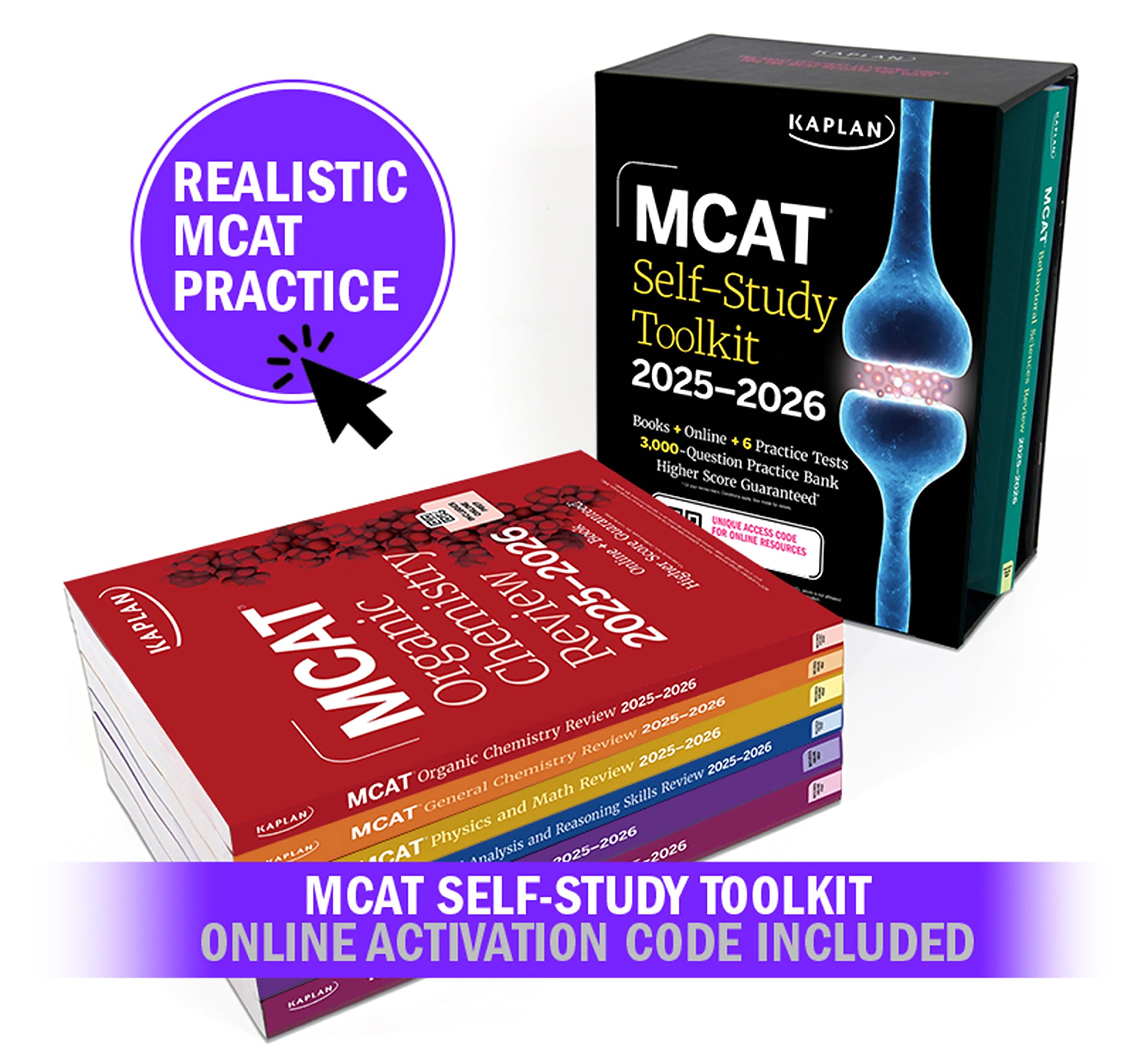 MCAT Self-Study Toolkit 2025-2026: Includes MCAT Complete 7 Book Set, 6 Full Length Online Practice Tests + Customizable 3,000 Question Practice Bank Medicine